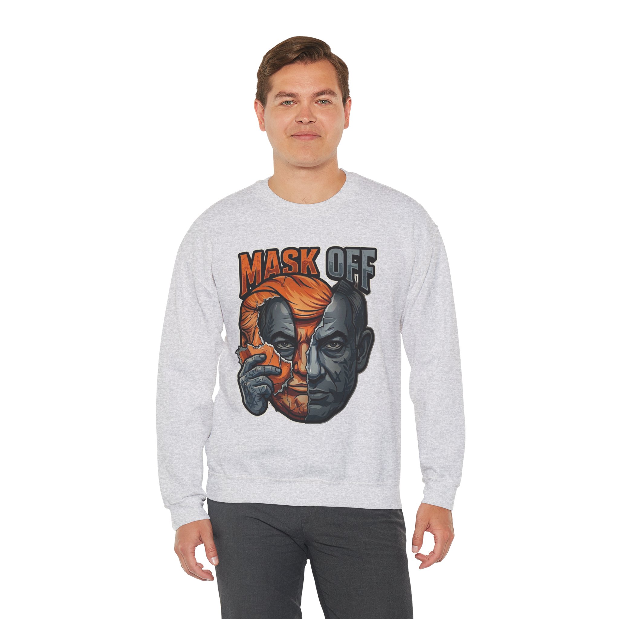 Mask Off | Trump and Netanyahu (Political Satire Crewneck) - Image 16