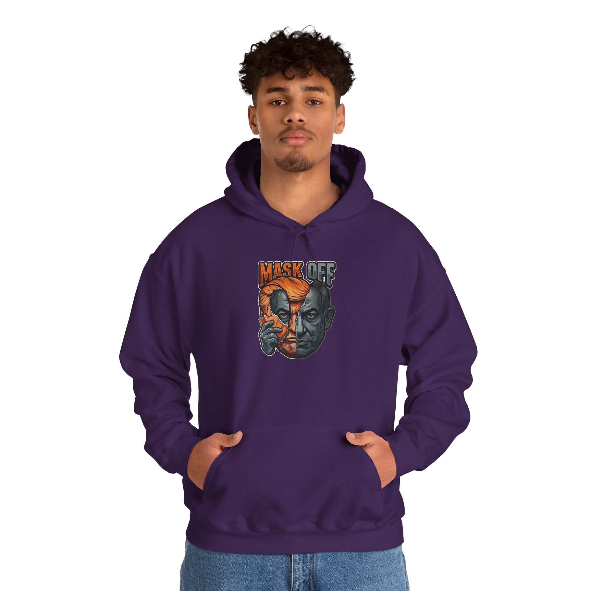 Mask Off Graphic Hoodie — Two-Faced Surreal Art Pullover - Image 71