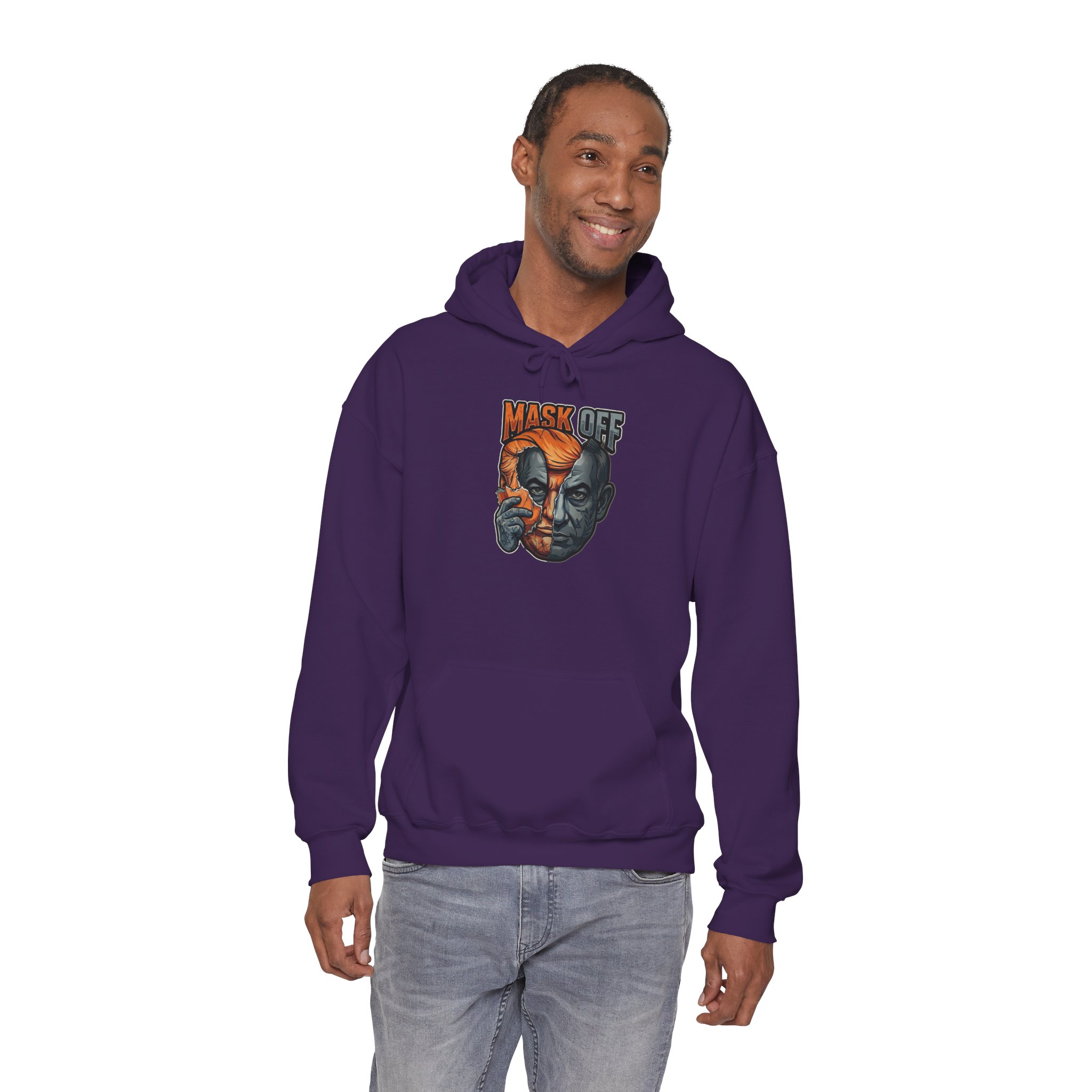 Mask Off Graphic Hoodie — Two-Faced Surreal Art Pullover - Image 72