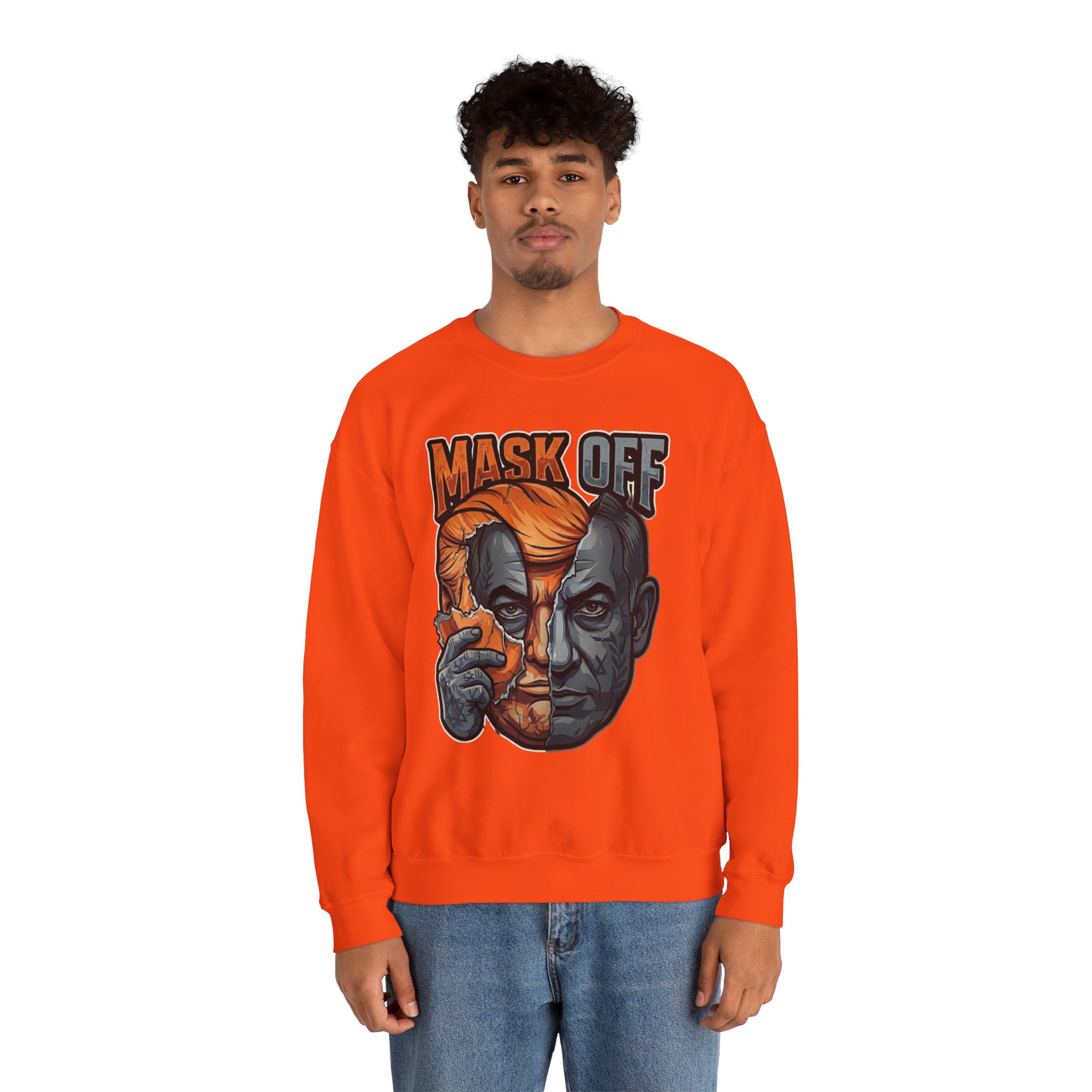 Mask Off | Trump and Netanyahu (Political Satire Crewneck) - Image 69