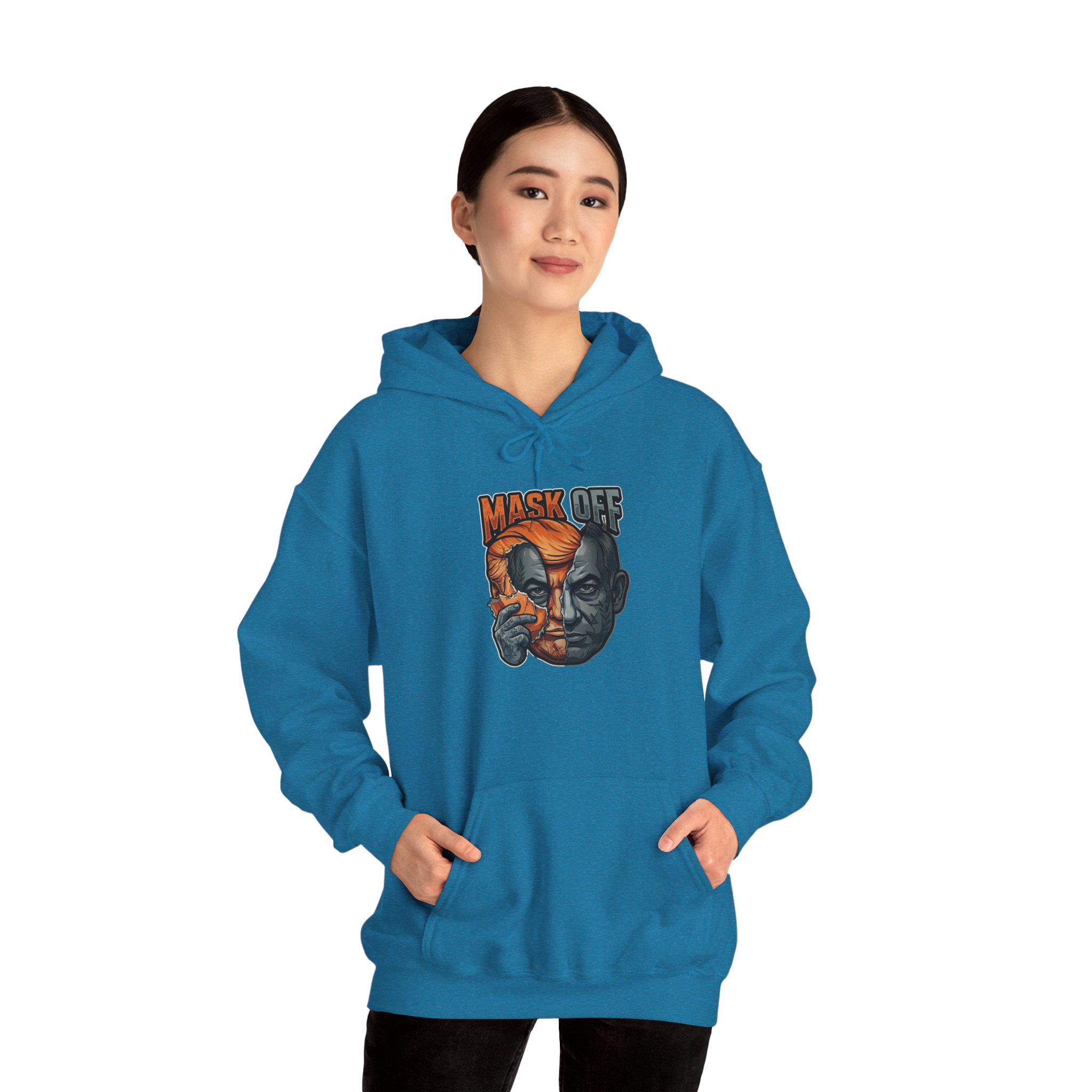 Mask Off Graphic Hoodie — Two-Faced Surreal Art Pullover - Image 79