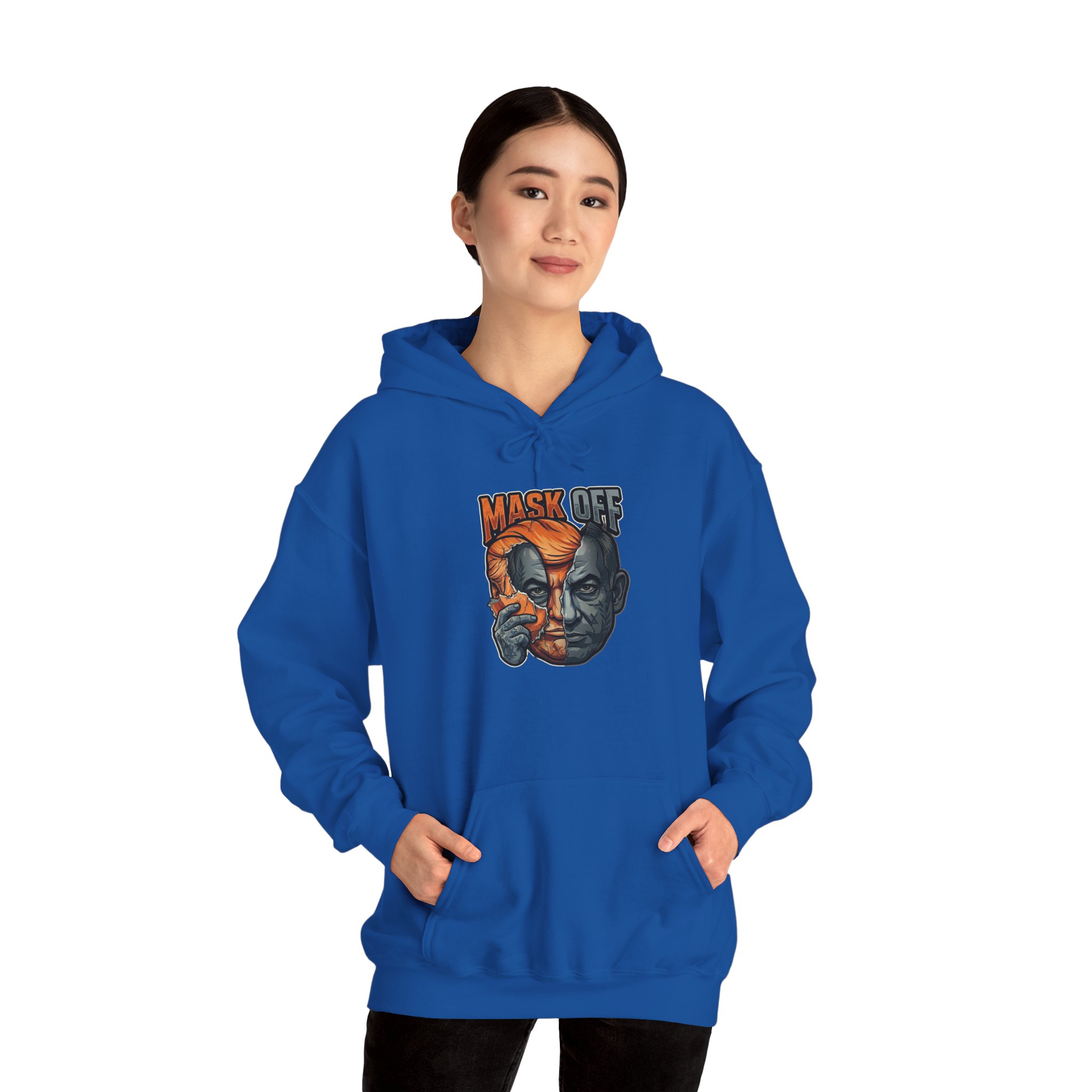 Mask Off Graphic Hoodie — Two-Faced Surreal Art Pullover - Image 61