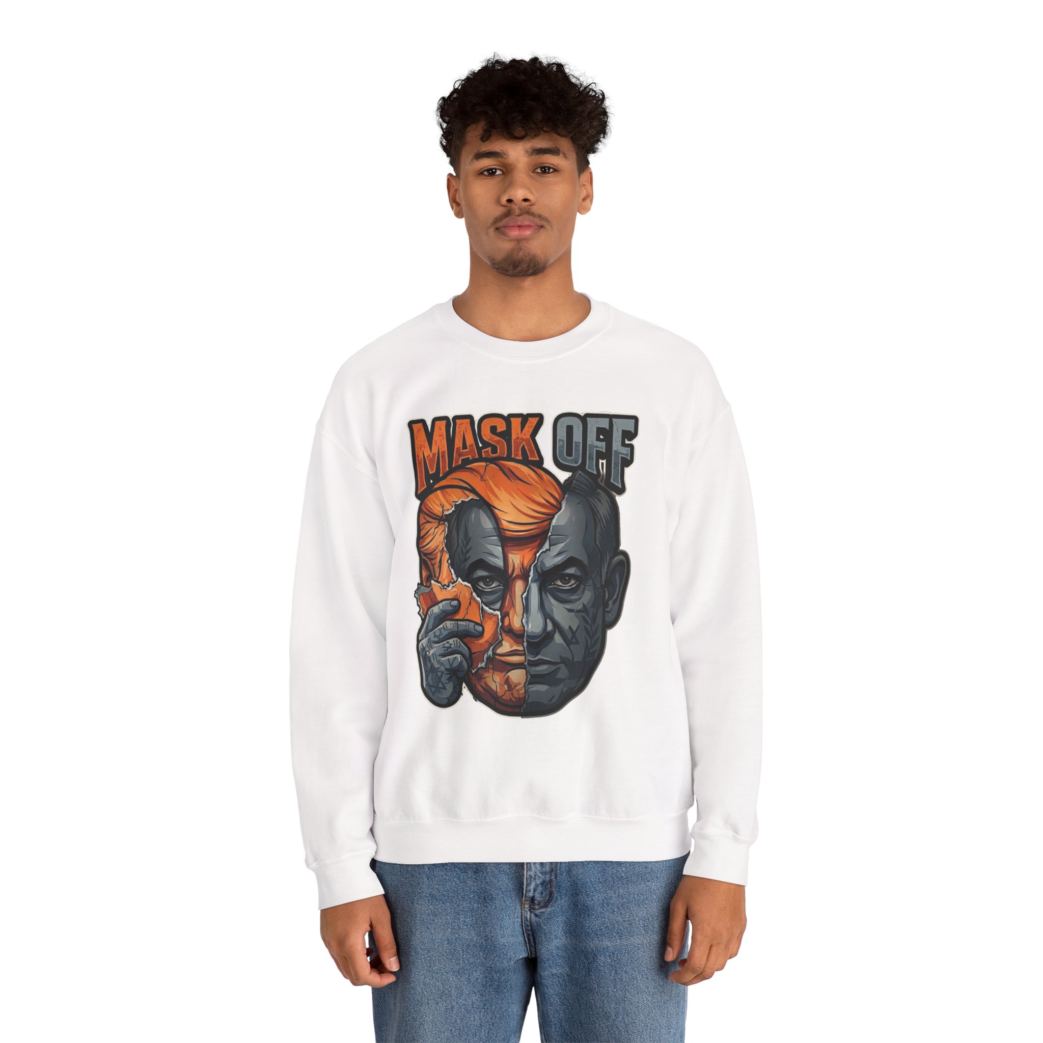 Mask Off | Trump and Netanyahu (Political Satire Crewneck) - Image 5