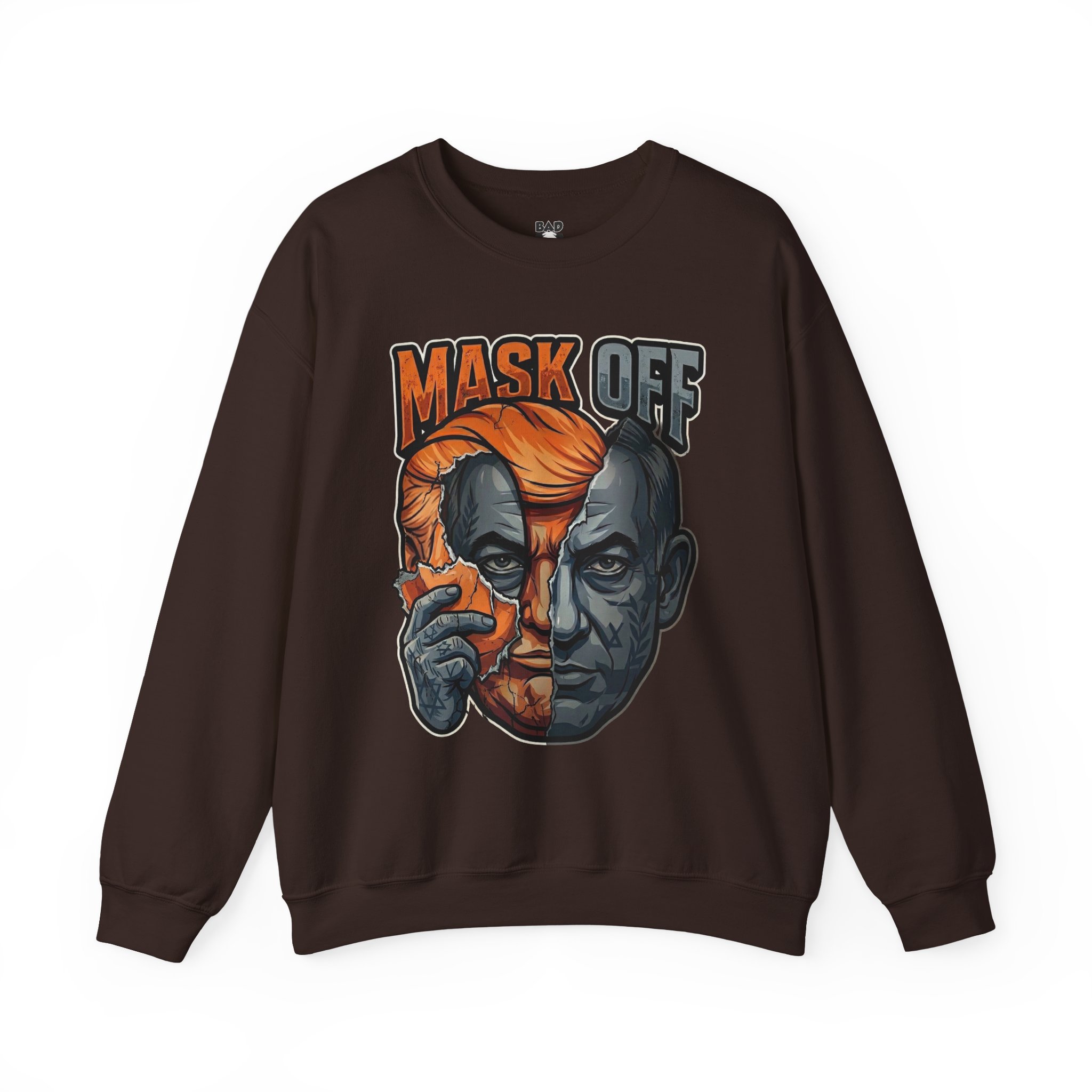 Mask Off | Trump and Netanyahu (Political Satire Crewneck) - Image 83