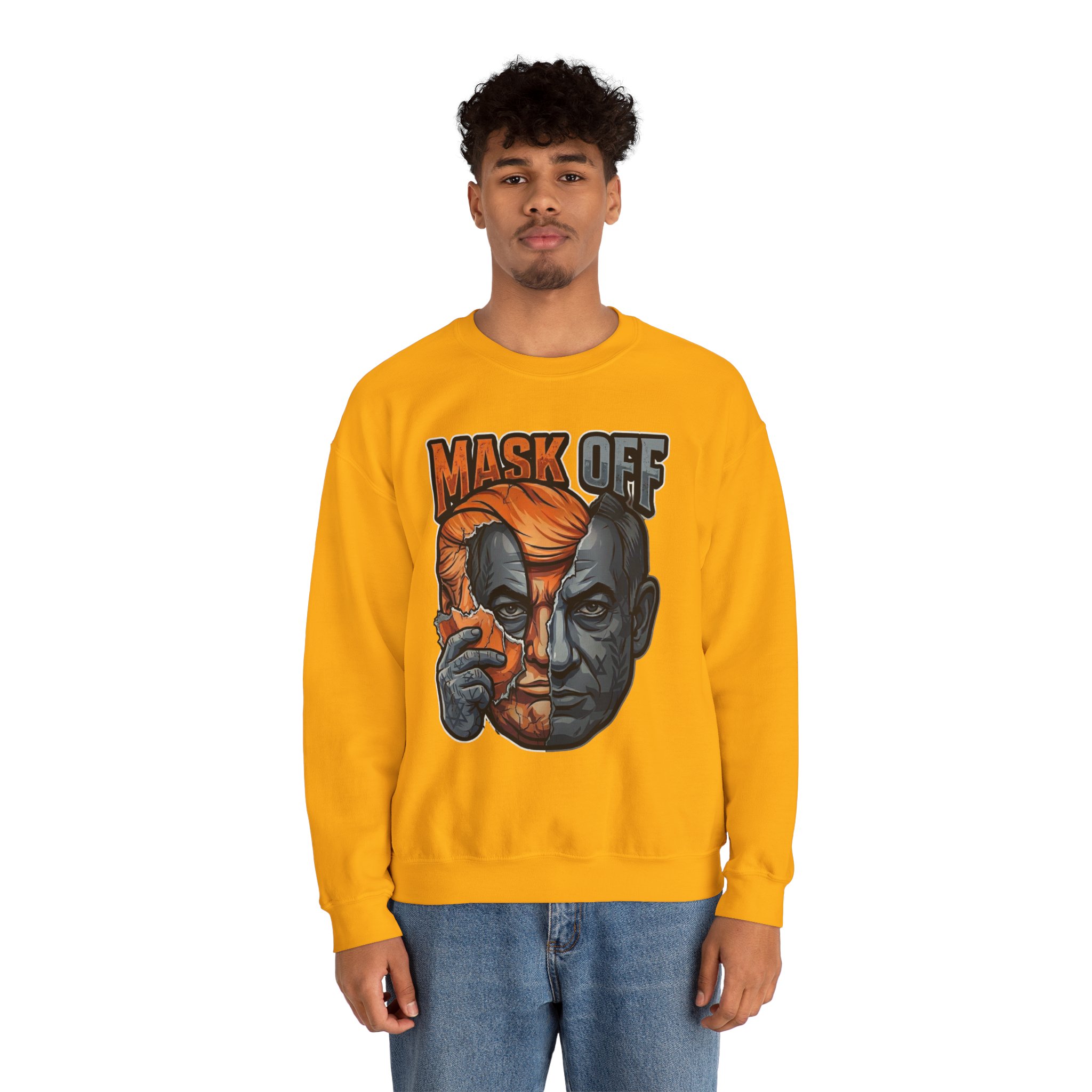 Mask Off | Trump and Netanyahu (Political Satire Crewneck) - Image 60
