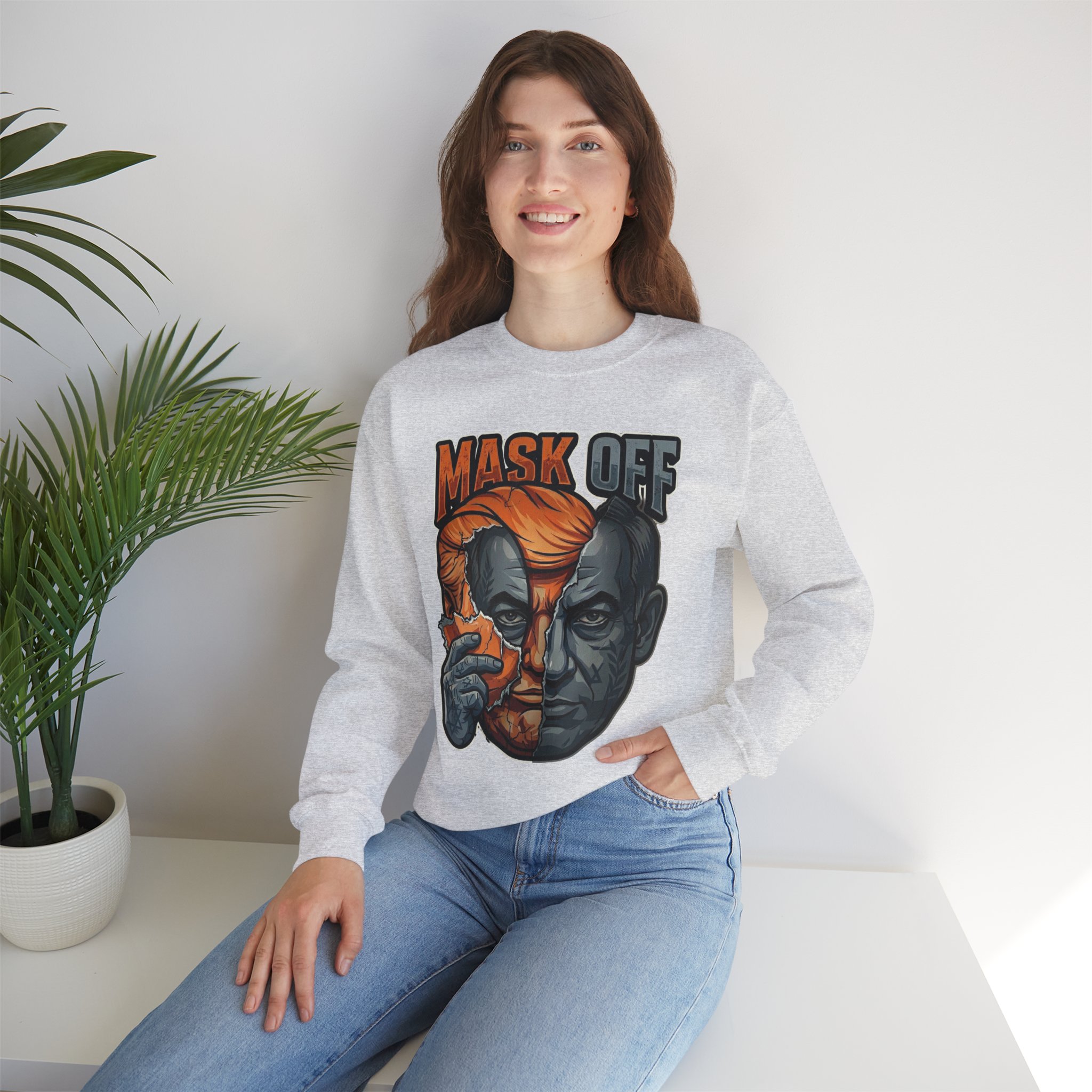 Mask Off | Trump and Netanyahu (Political Satire Crewneck) - Image 28
