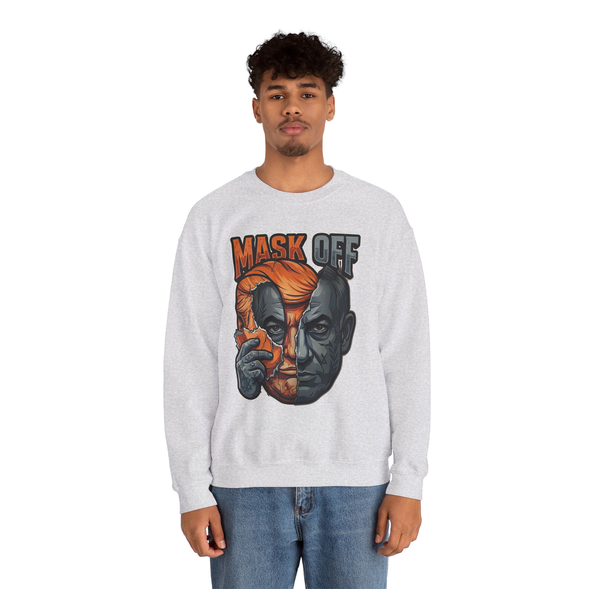 Mask Off | Trump and Netanyahu (Political Satire Crewneck) - Image 15