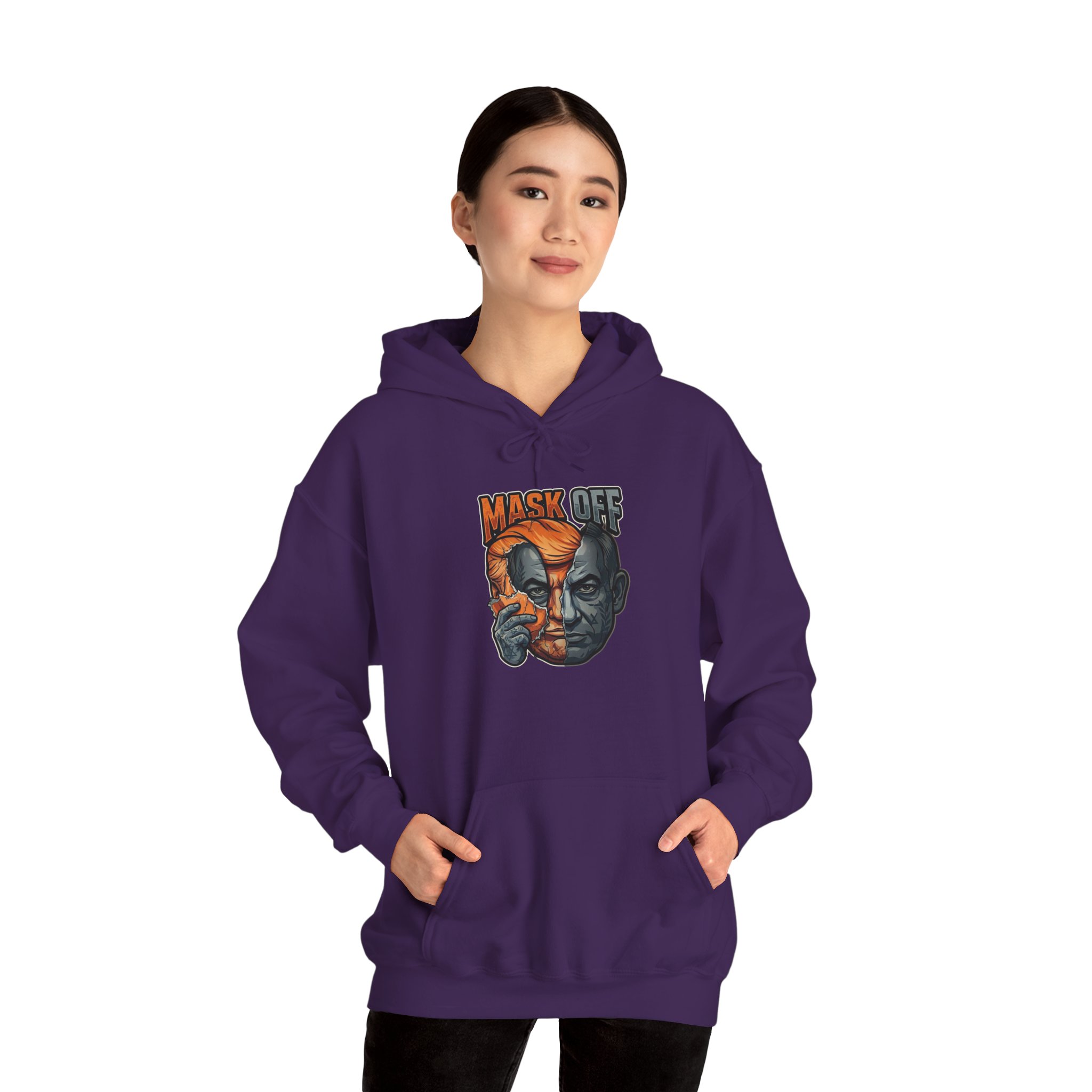 Mask Off Graphic Hoodie — Two-Faced Surreal Art Pullover - Image 70