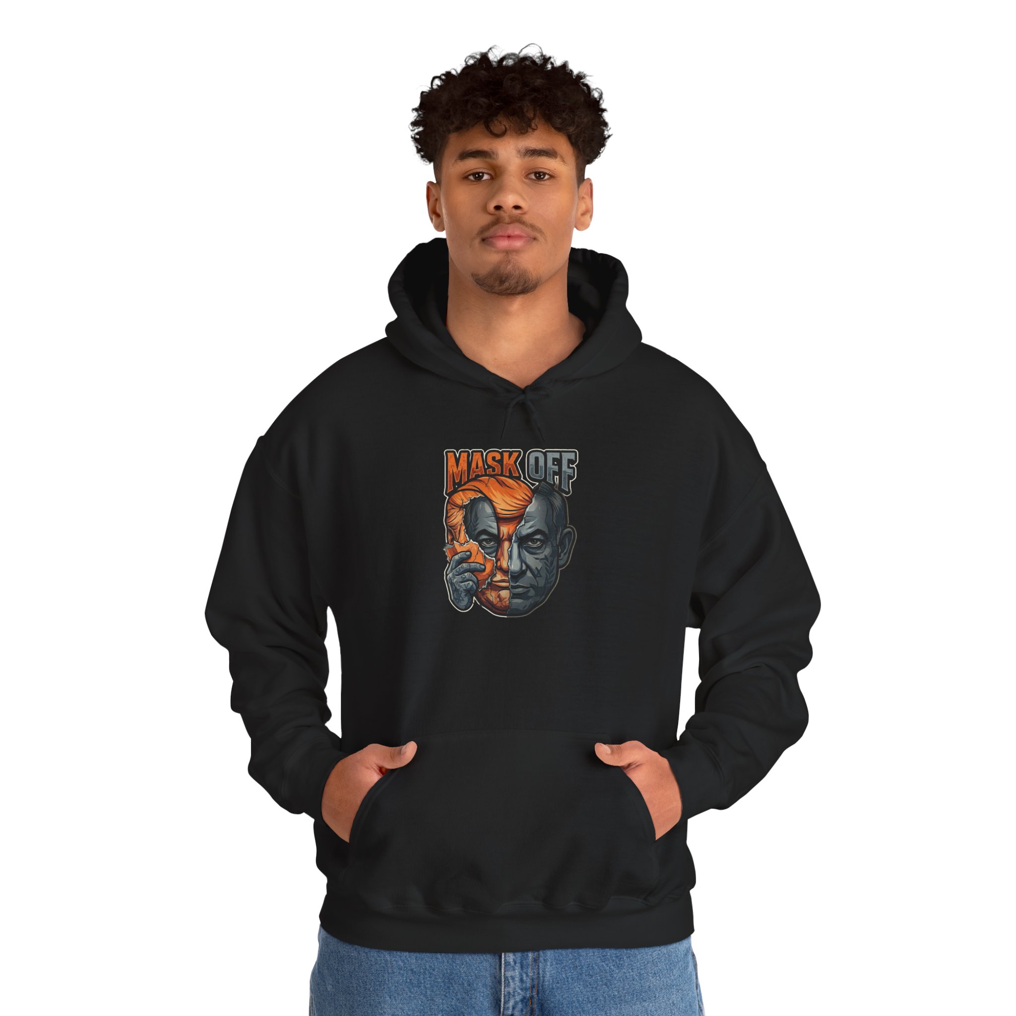 Mask Off Graphic Hoodie — Two-Faced Surreal Art Pullover - Image 44