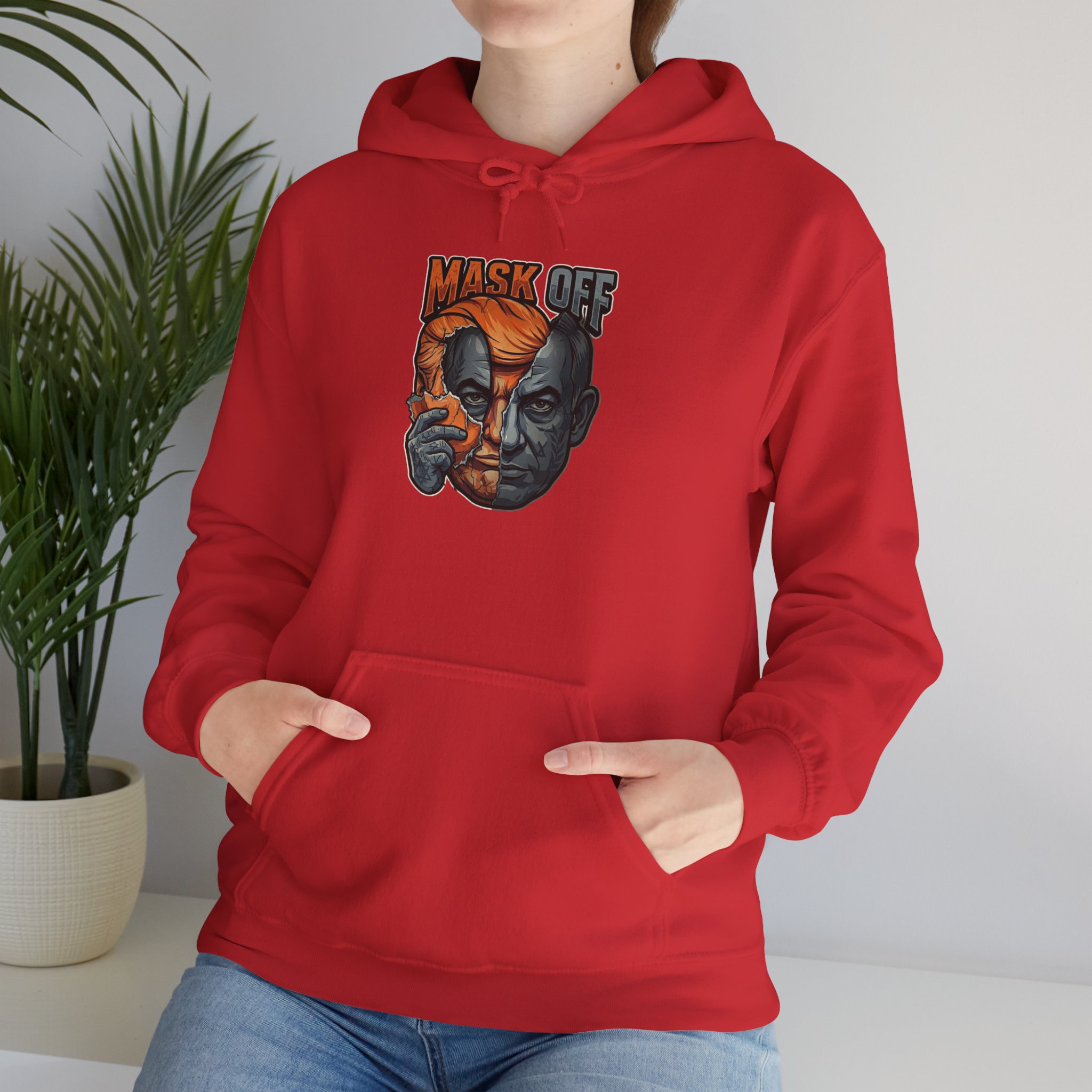 Mask Off Graphic Hoodie — Two-Faced Surreal Art Pullover - Image 19