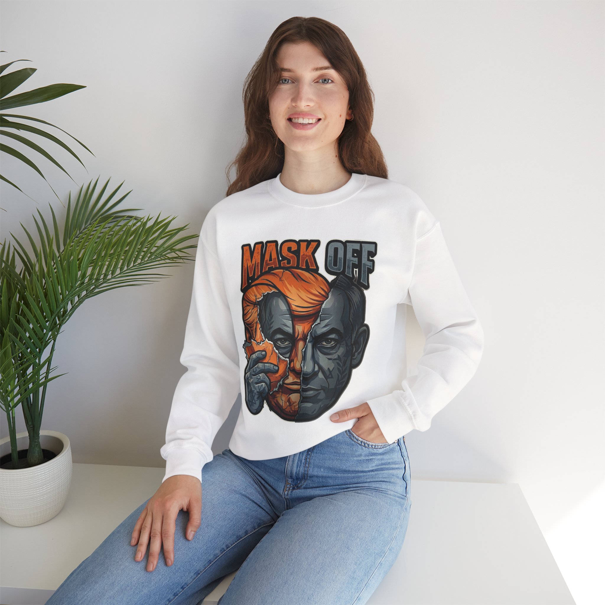 Mask Off | Trump and Netanyahu (Political Satire Crewneck) - Image 9