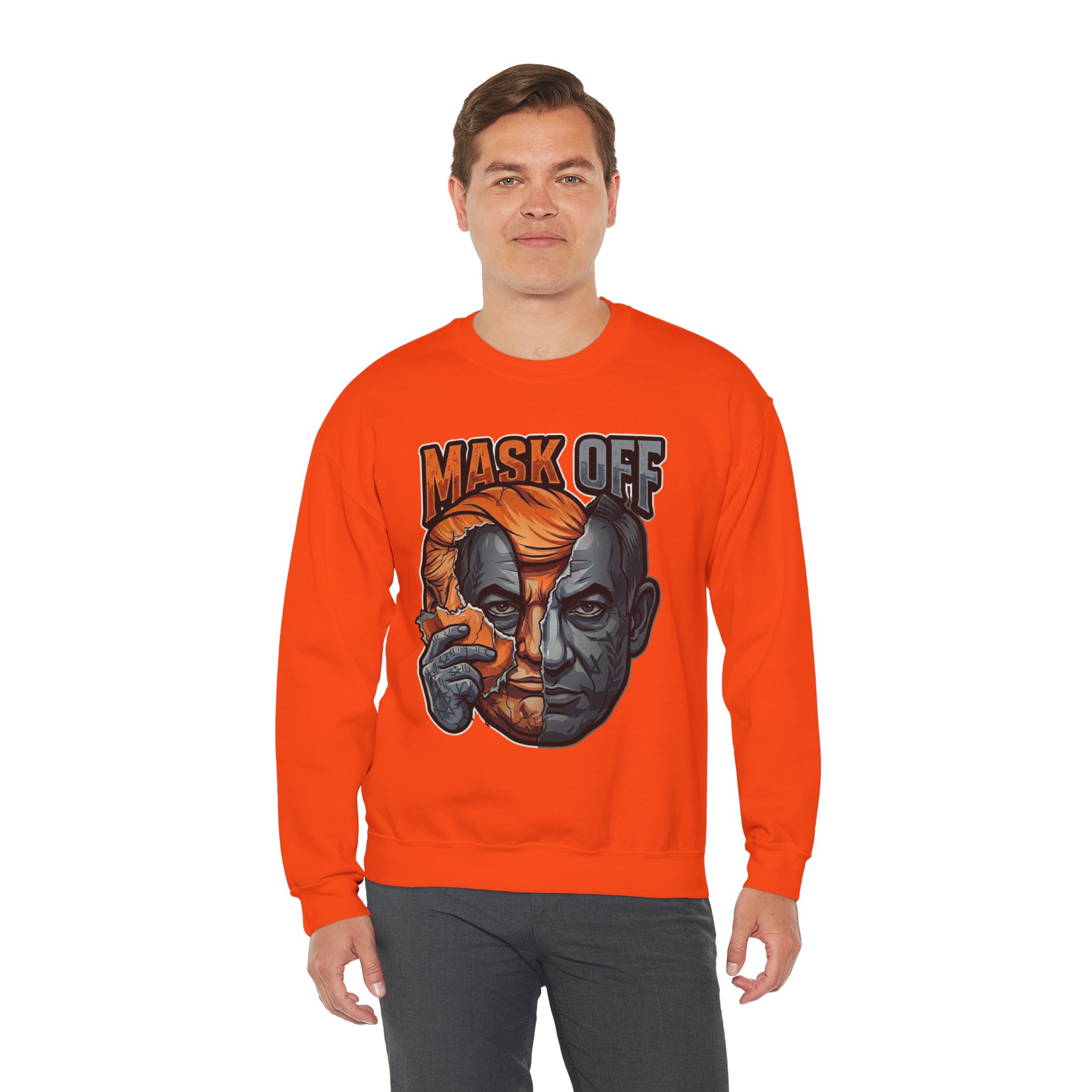 Mask Off | Trump and Netanyahu (Political Satire Crewneck) - Image 70