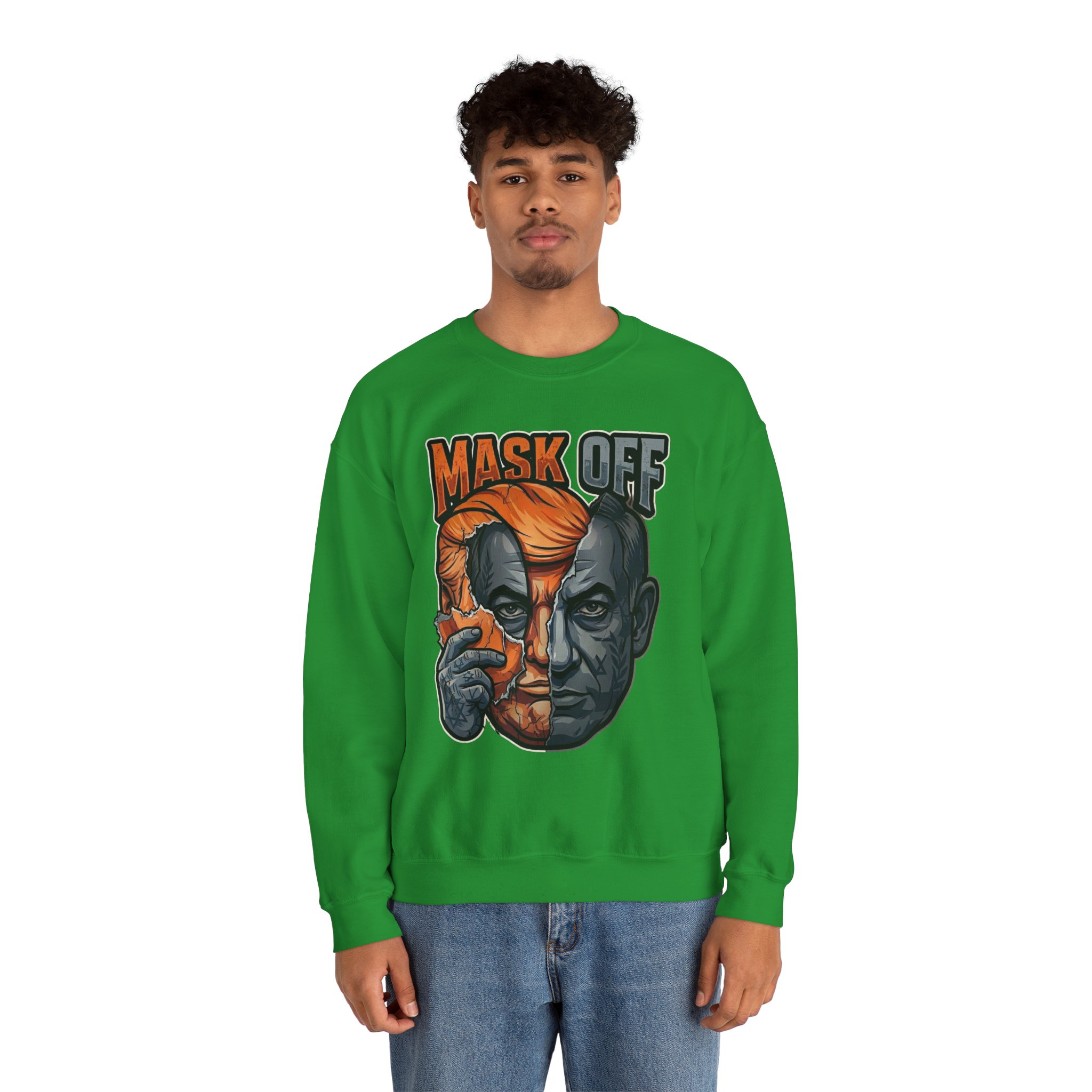 Mask Off | Trump and Netanyahu (Political Satire Crewneck) - Image 105