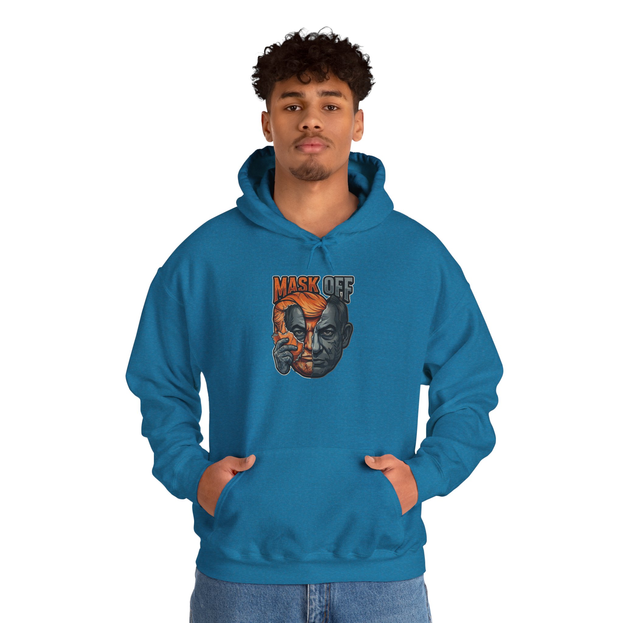 Mask Off Graphic Hoodie — Two-Faced Surreal Art Pullover - Image 80