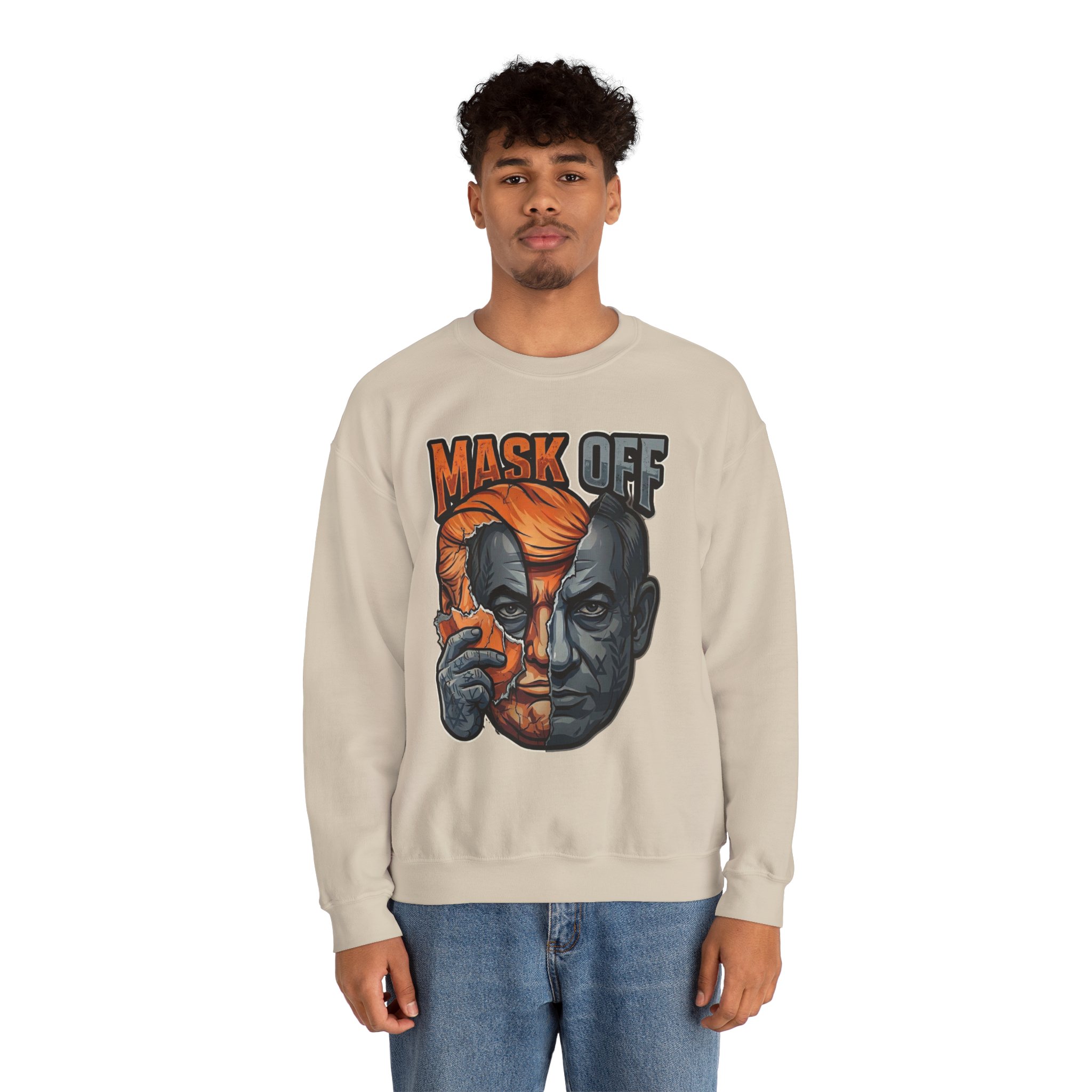 Mask Off | Trump and Netanyahu (Political Satire Crewneck) - Image 42