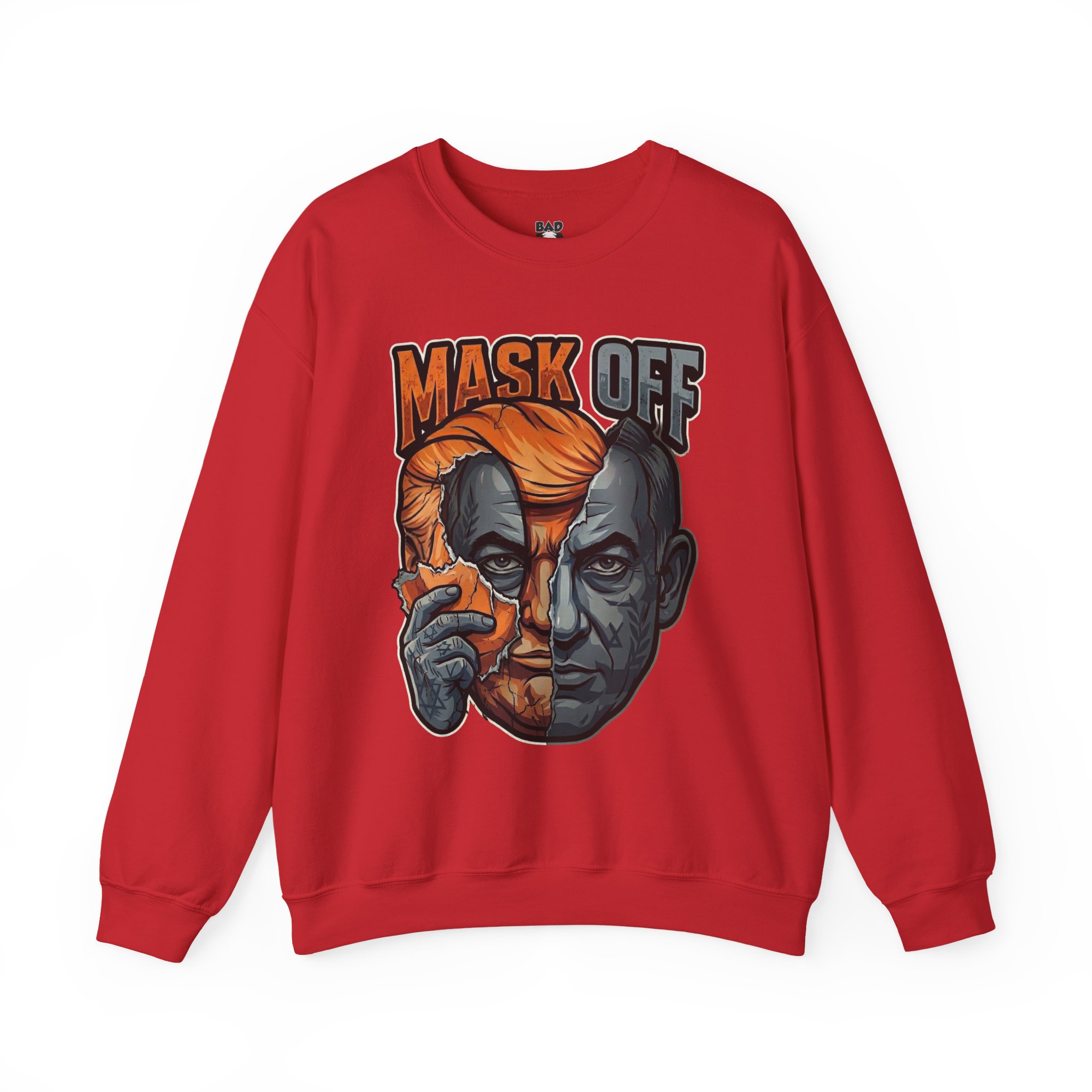 Mask Off | Trump and Netanyahu (Political Satire Crewneck) - Image 119