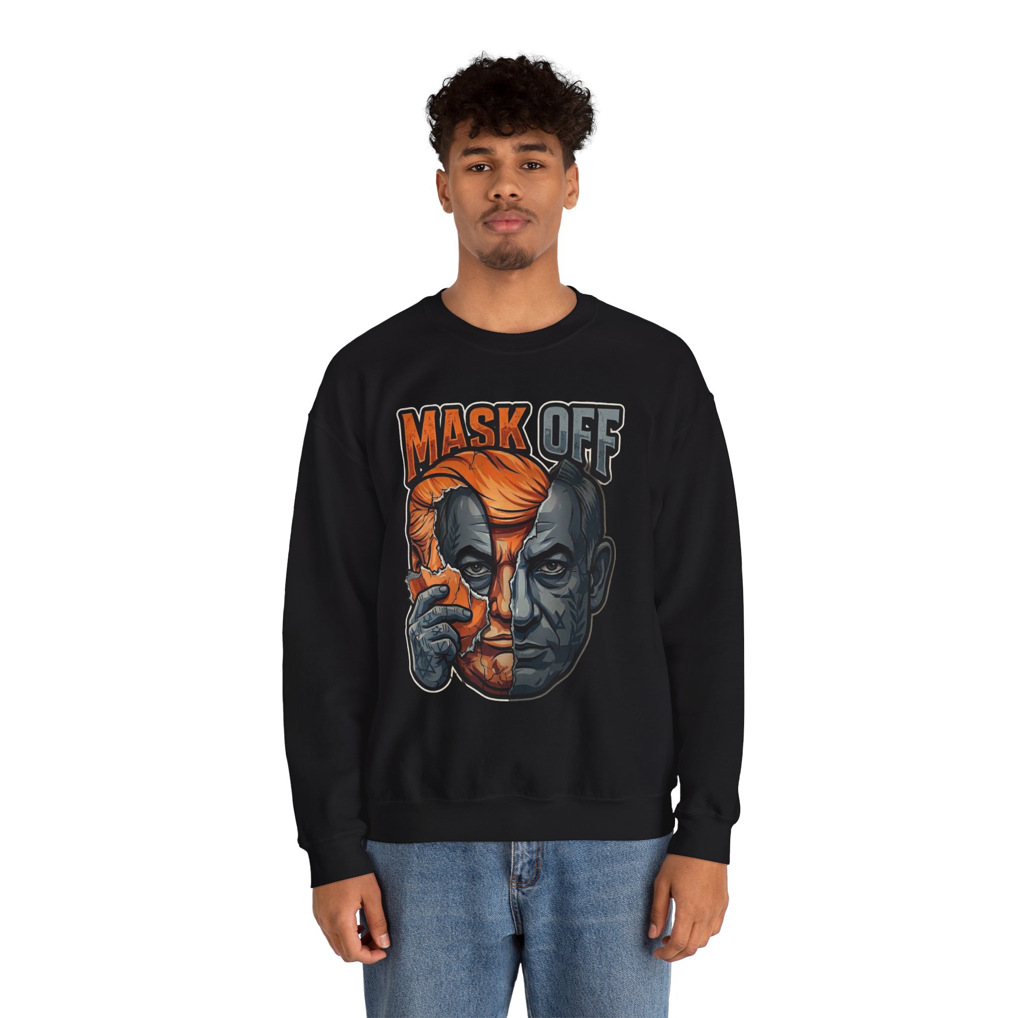 Mask Off | Trump and Netanyahu (Political Satire Crewneck) - Image 33
