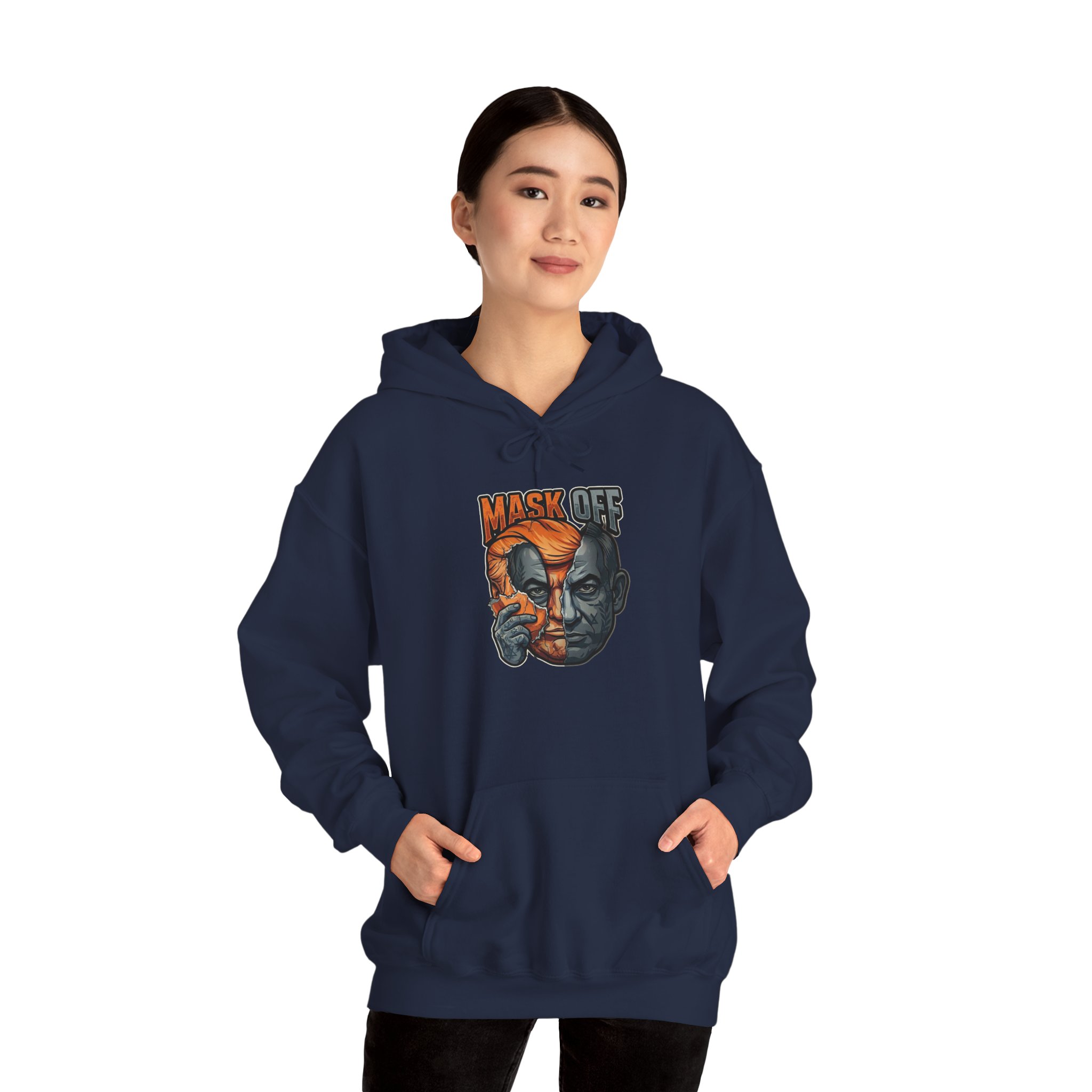 Mask Off Graphic Hoodie — Two-Faced Surreal Art Pullover - Image 34