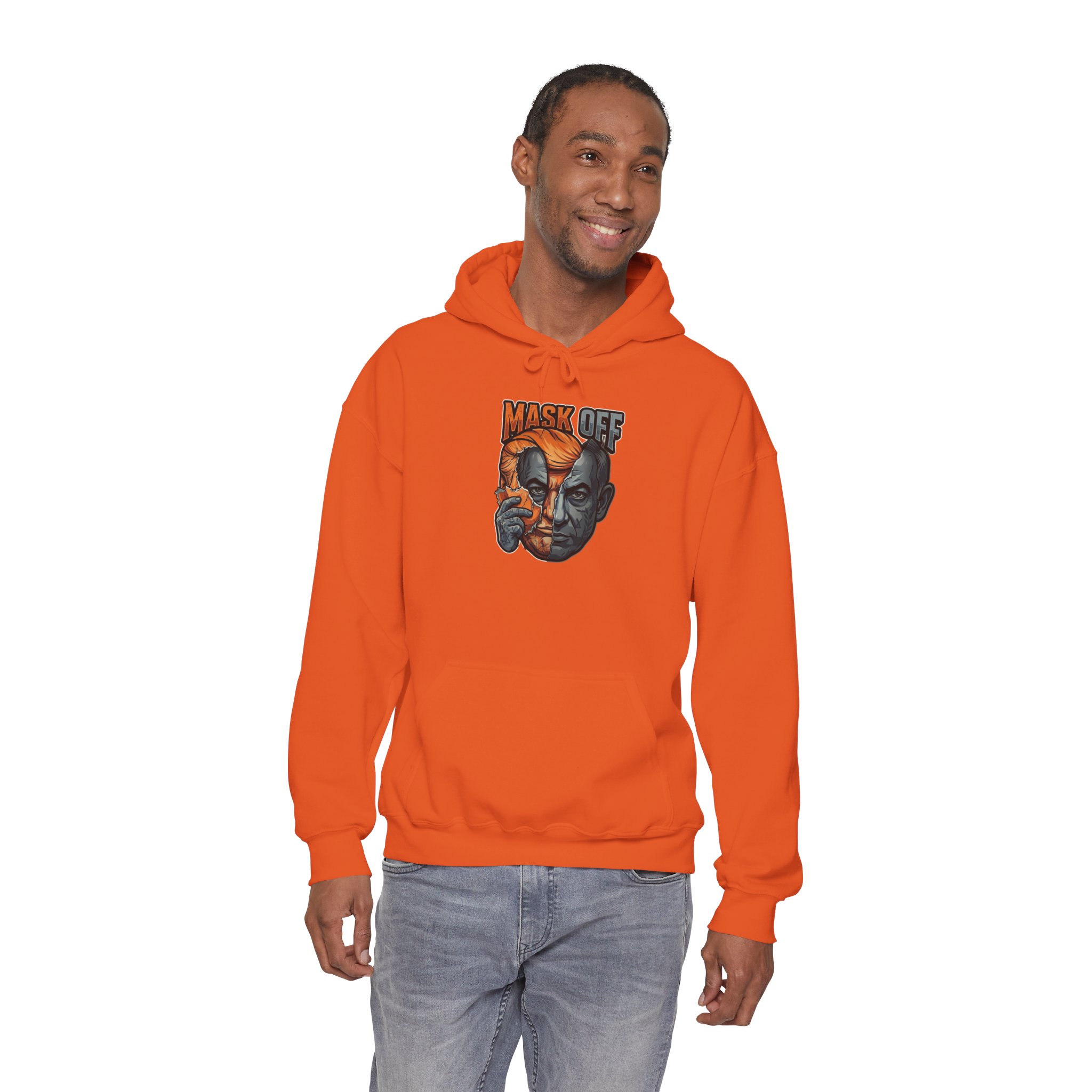 Mask Off Graphic Hoodie — Two-Faced Surreal Art Pullover - Image 54