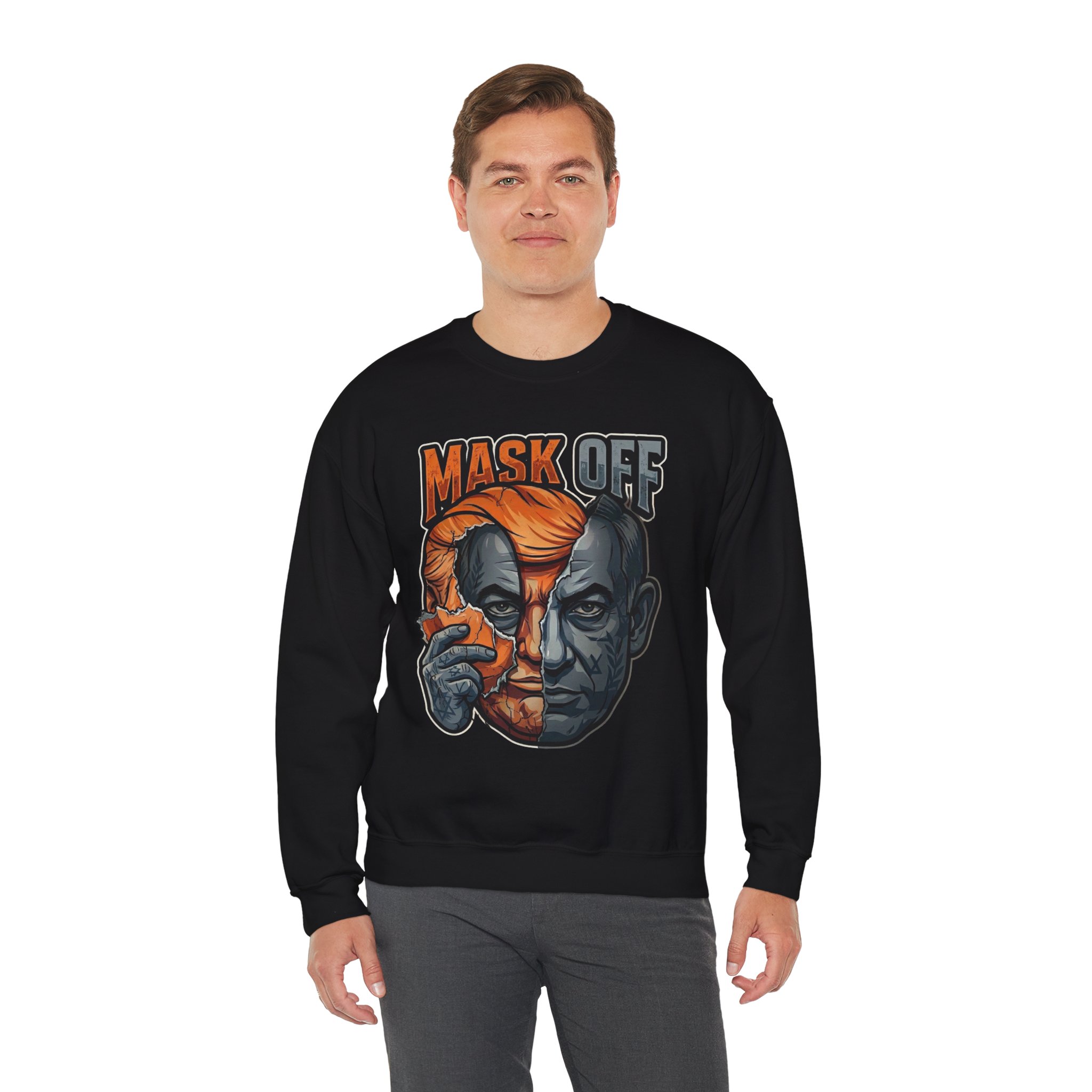 Mask Off | Trump and Netanyahu (Political Satire Crewneck) - Image 34