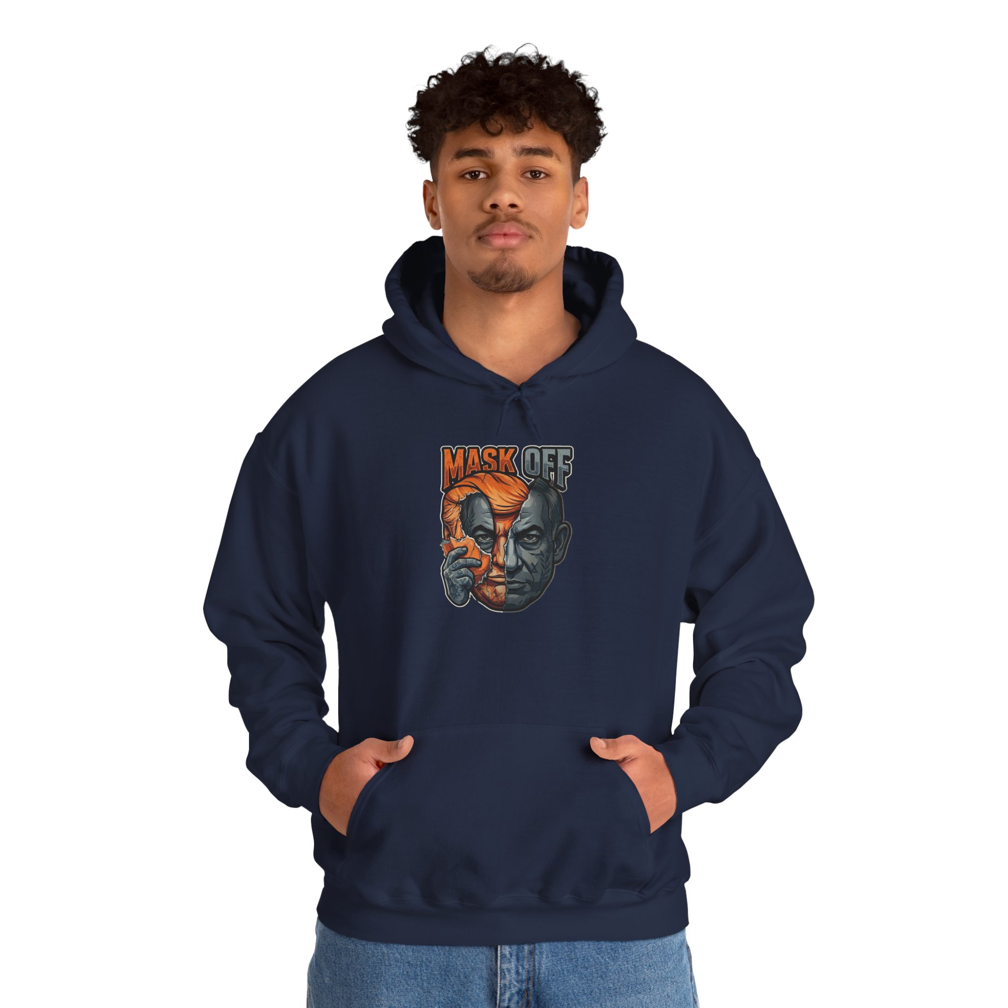 Mask Off Graphic Hoodie — Two-Faced Surreal Art Pullover - Image 35