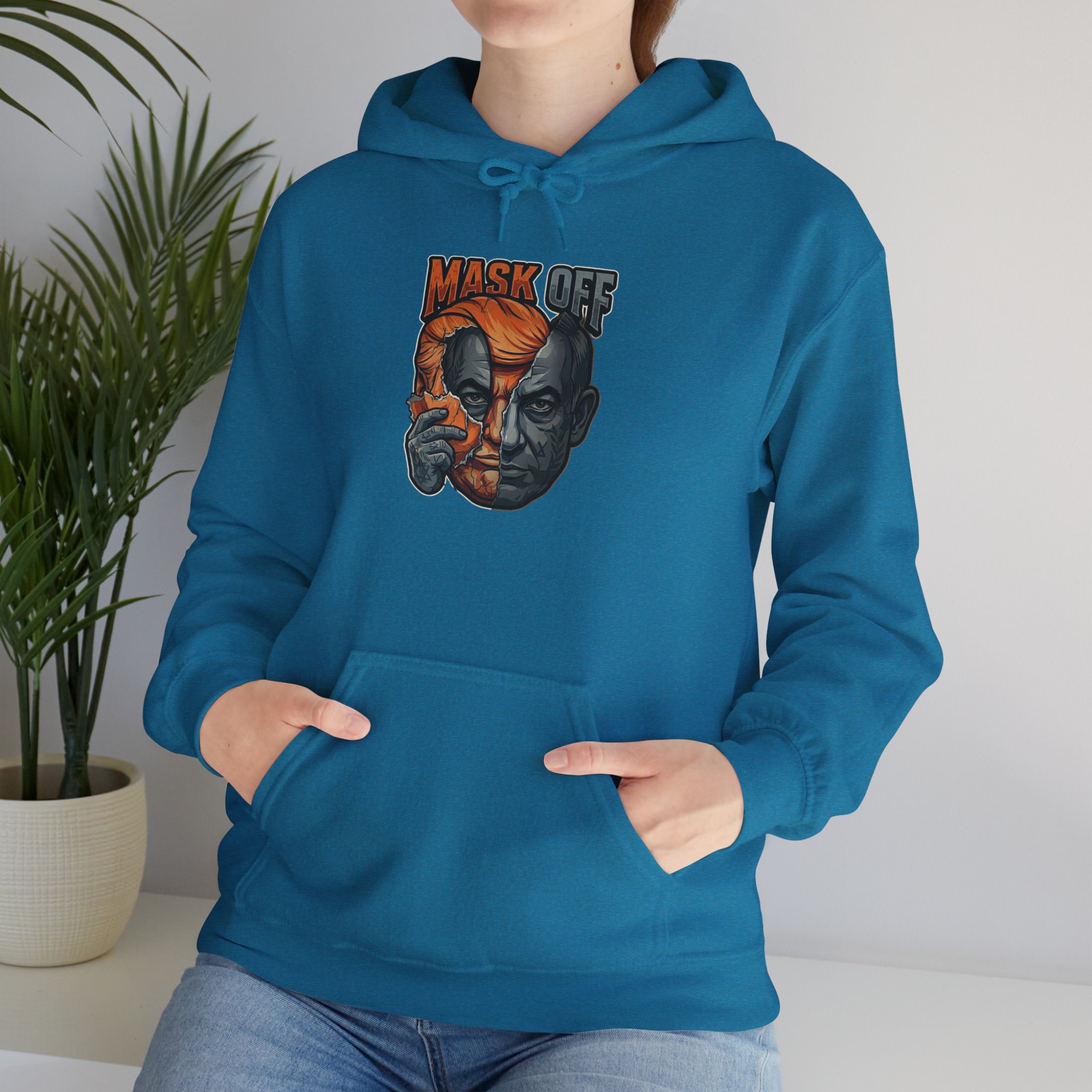 Mask Off Graphic Hoodie — Two-Faced Surreal Art Pullover - Image 82