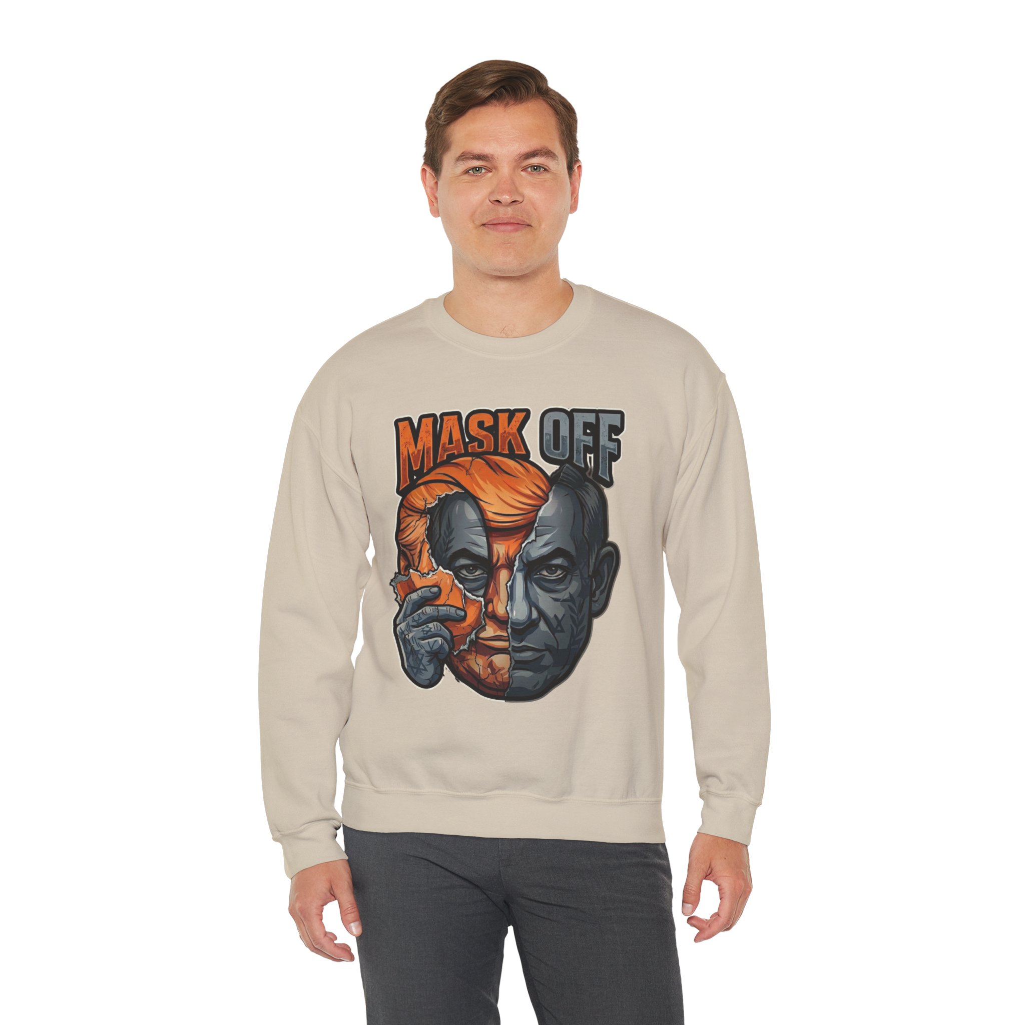 Mask Off | Trump and Netanyahu (Political Satire Crewneck) - Image 43