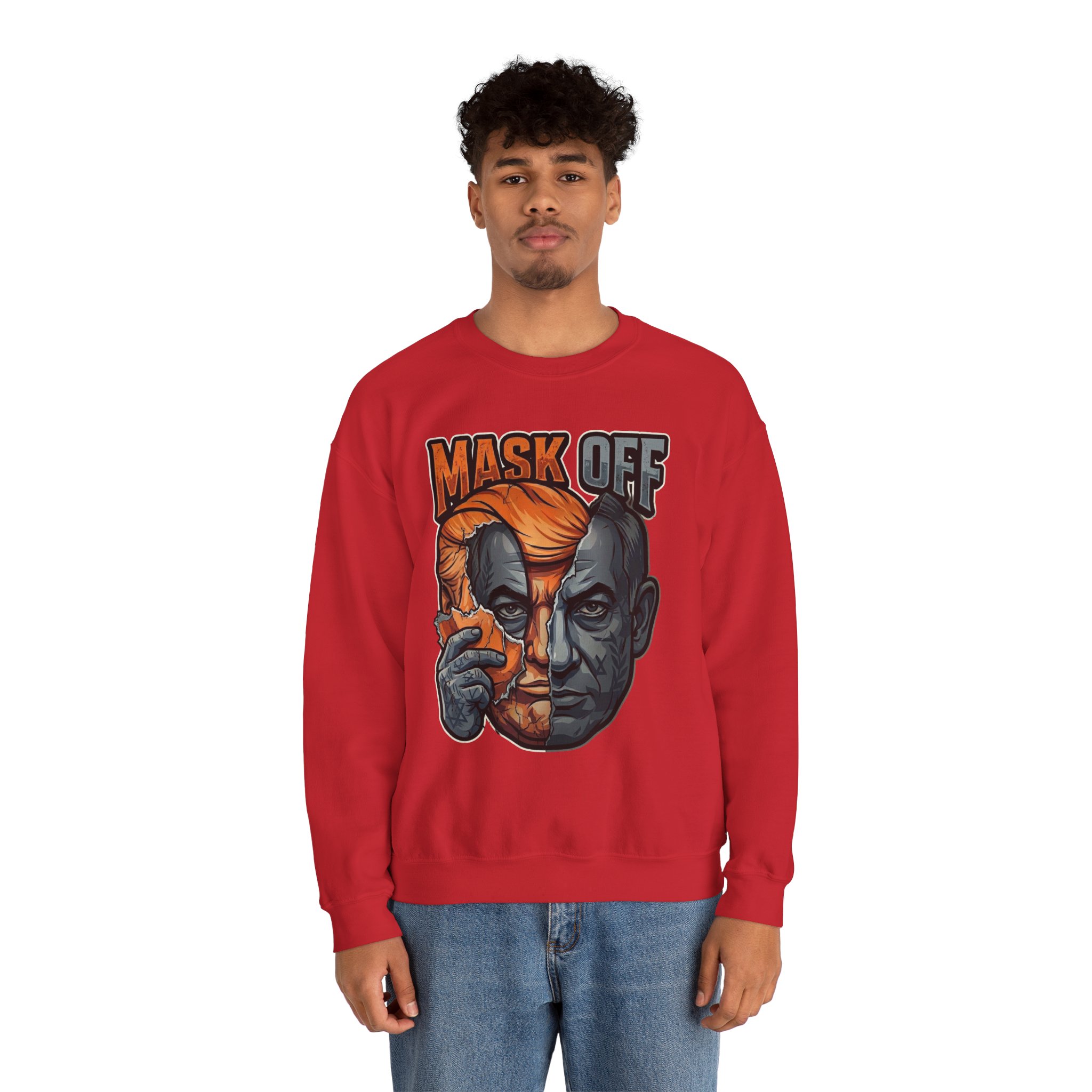 Mask Off | Trump and Netanyahu (Political Satire Crewneck) - Image 123