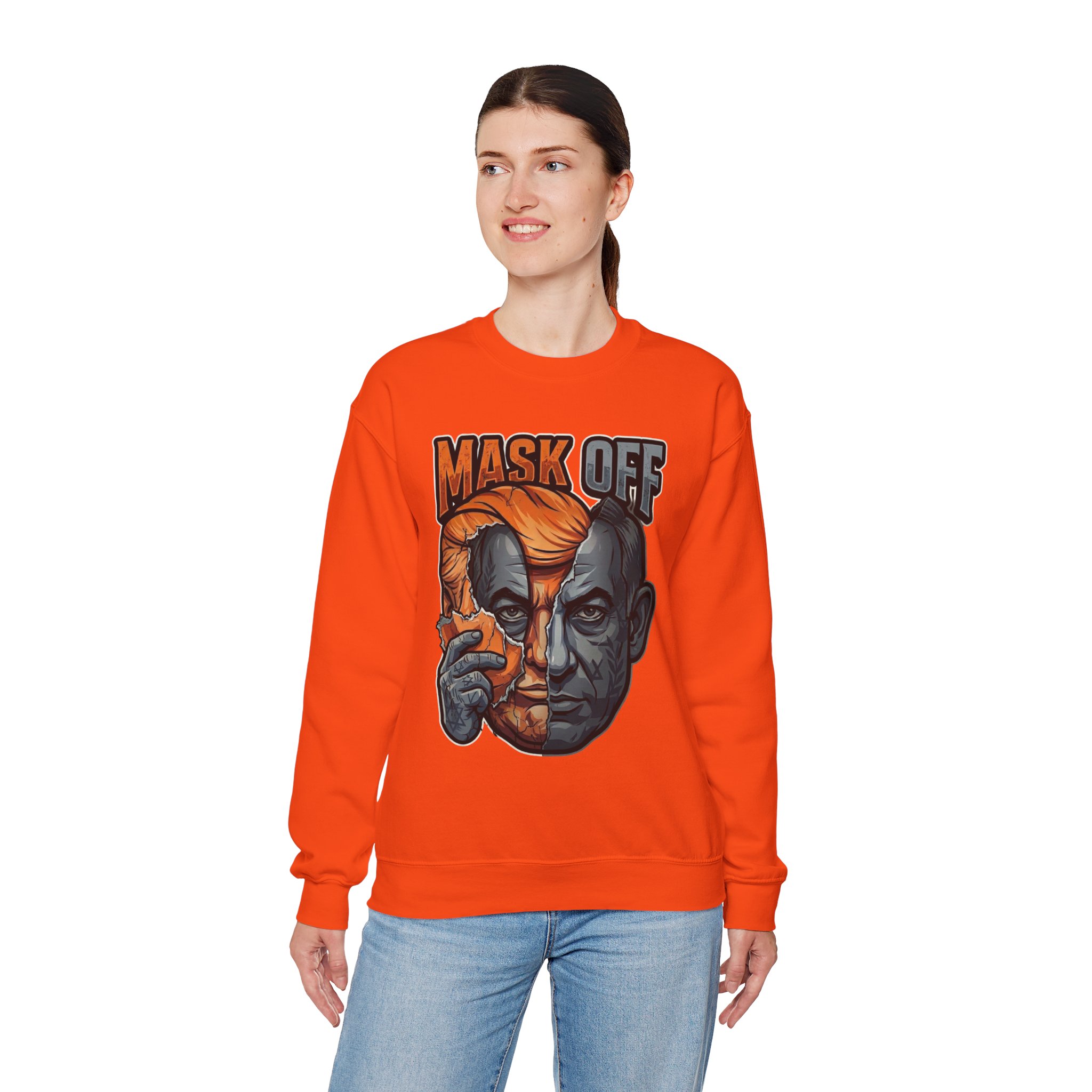 Mask Off | Trump and Netanyahu (Political Satire Crewneck) - Image 72