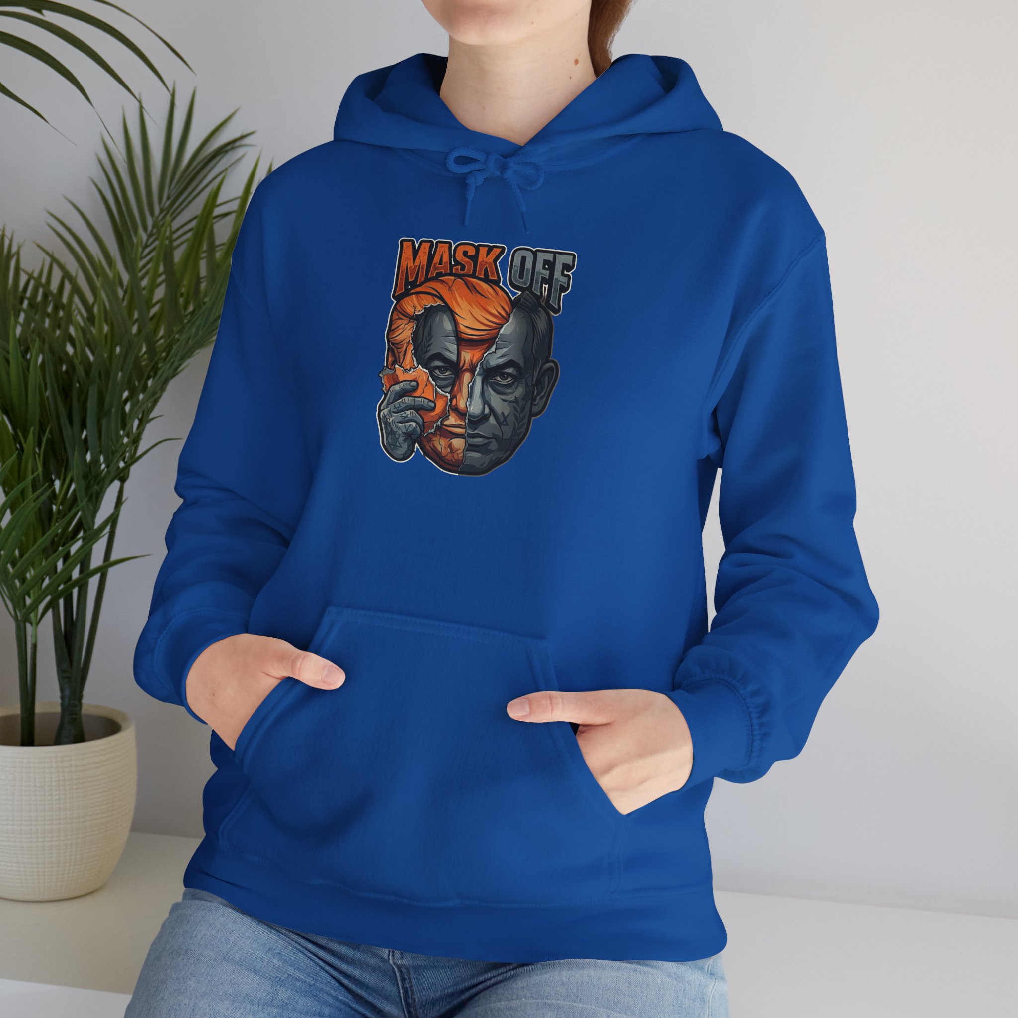 Mask Off Graphic Hoodie — Two-Faced Surreal Art Pullover - Image 64