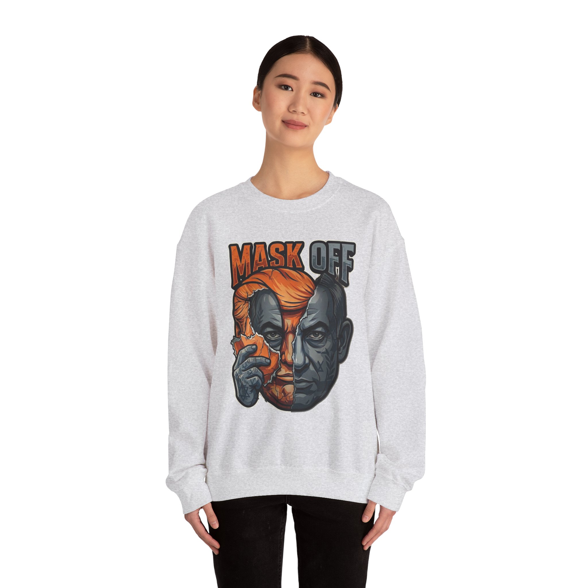 Mask Off | Trump and Netanyahu (Political Satire Crewneck) - Image 23