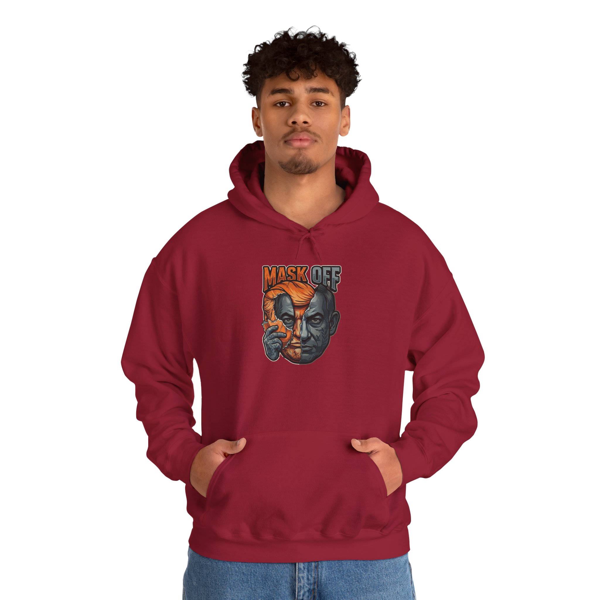 Mask Off Graphic Hoodie — Two-Faced Surreal Art Pullover - Image 26