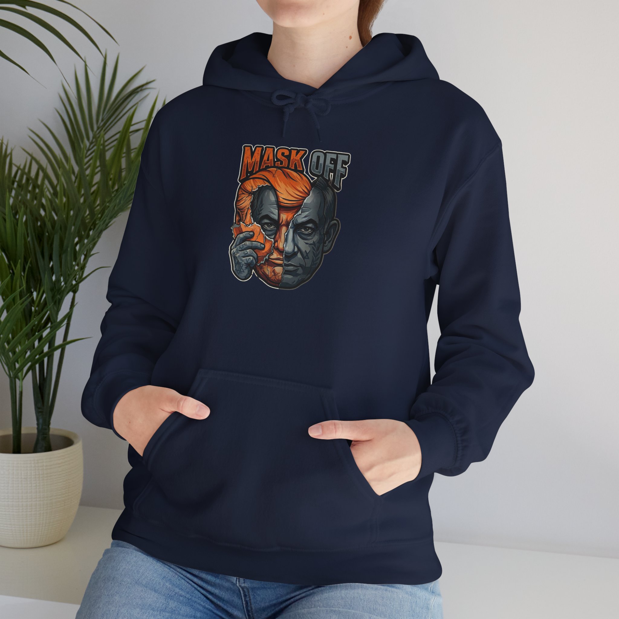 Mask Off Graphic Hoodie — Two-Faced Surreal Art Pullover - Image 37
