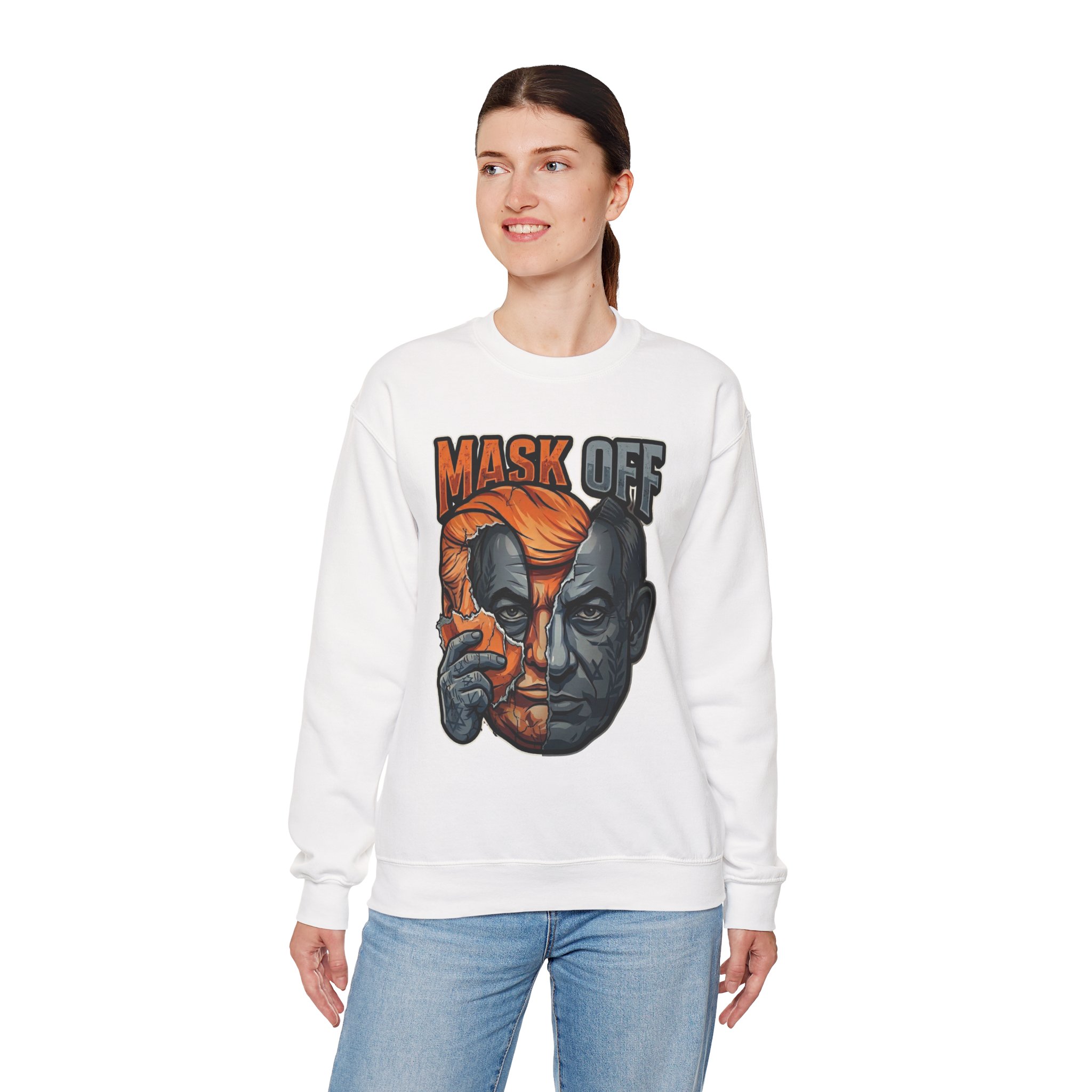 Mask Off | Trump and Netanyahu (Political Satire Crewneck) - Image 8