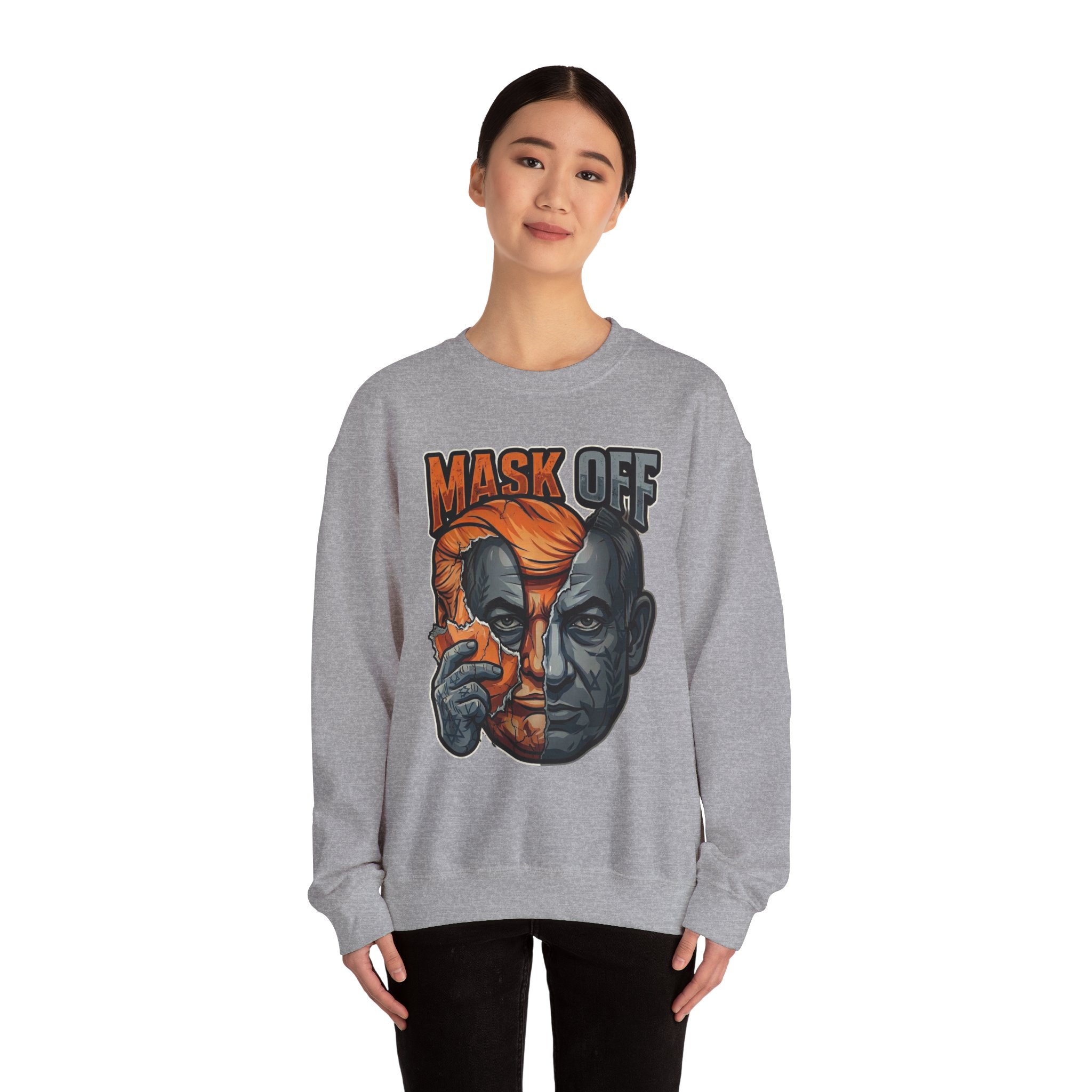 Mask Off | Trump and Netanyahu (Political Satire Crewneck) - Image 50