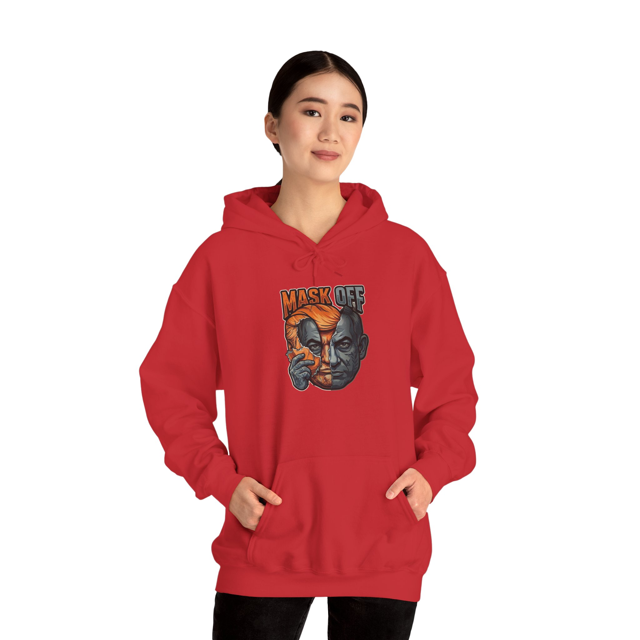 Mask Off Graphic Hoodie — Two-Faced Surreal Art Pullover - Image 16