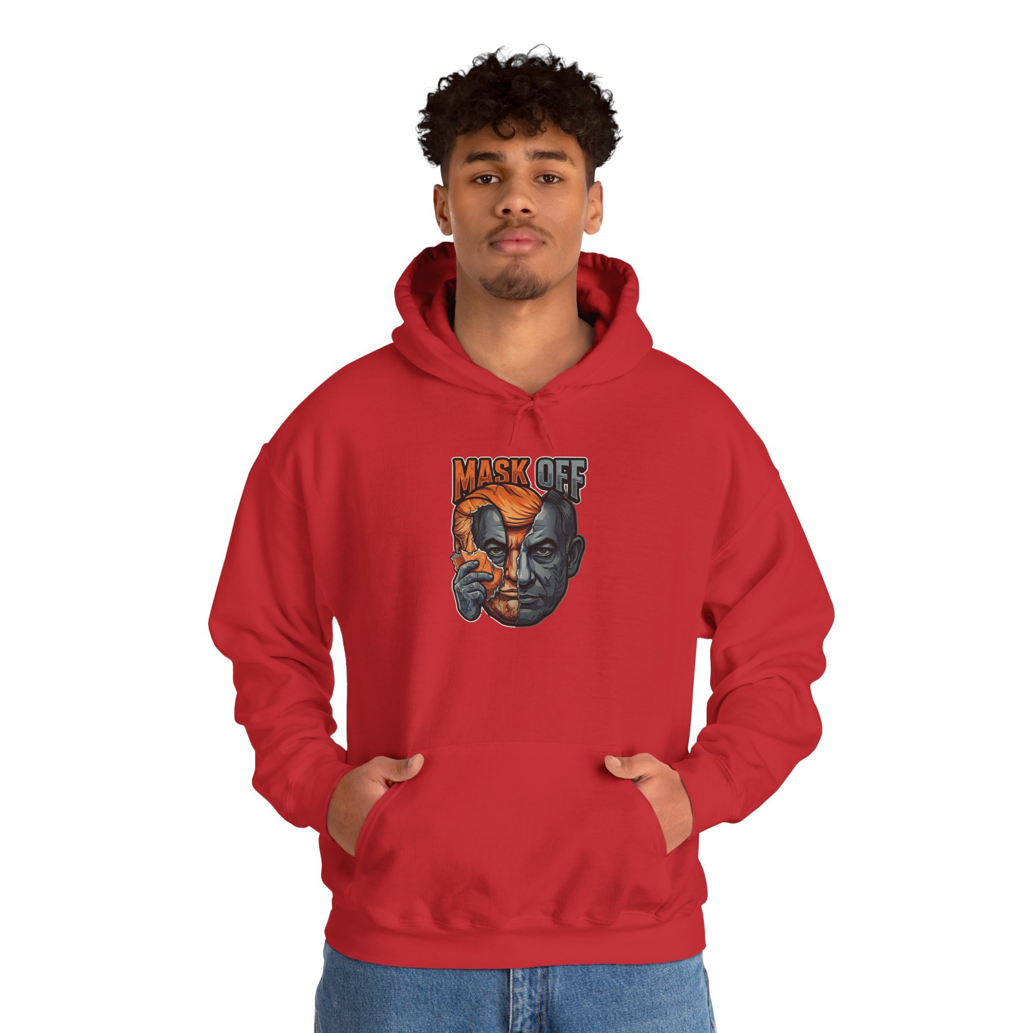 Mask Off Graphic Hoodie — Two-Faced Surreal Art Pullover - Image 17